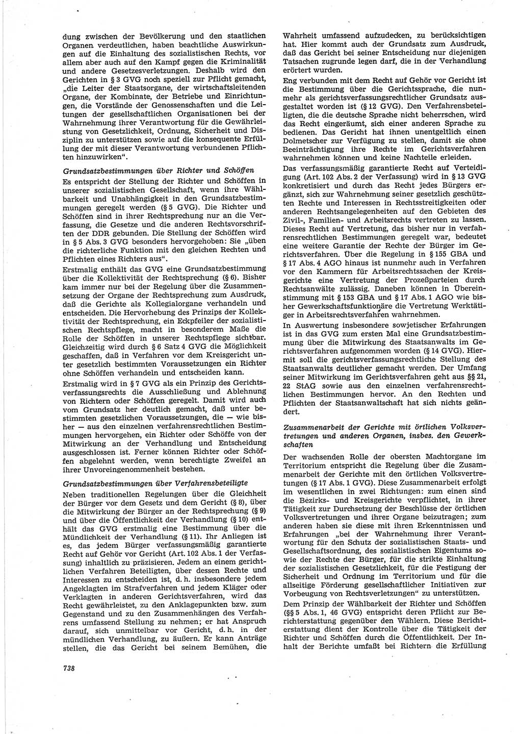 Neue Justiz (NJ), Zeitschrift für Recht und Rechtswissenschaft [Deutsche Demokratische Republik (DDR)], 28. Jahrgang 1974, Seite 738 (NJ DDR 1974, S. 738)