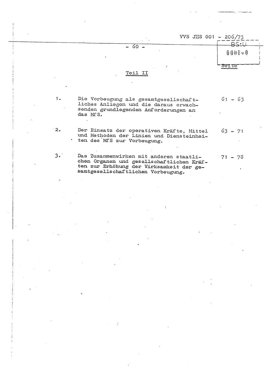Dissertation Generalmajor Manfred Hummitzsch (Leiter der BV Leipzig), Generalmajor Heinz Fiedler (HA Ⅵ), Oberst Rolf Fister (HA Ⅸ), Ministerium für Staatssicherheit (MfS) [Deutsche Demokratische Republik (DDR)], Juristische Hochschule (JHS), Vertrauliche Verschlußsache (VVS) 001-206/75, Potsdam 1975, Seite 60 (Diss. MfS DDR JHS VVS 001-206/75 1975, S. 60)