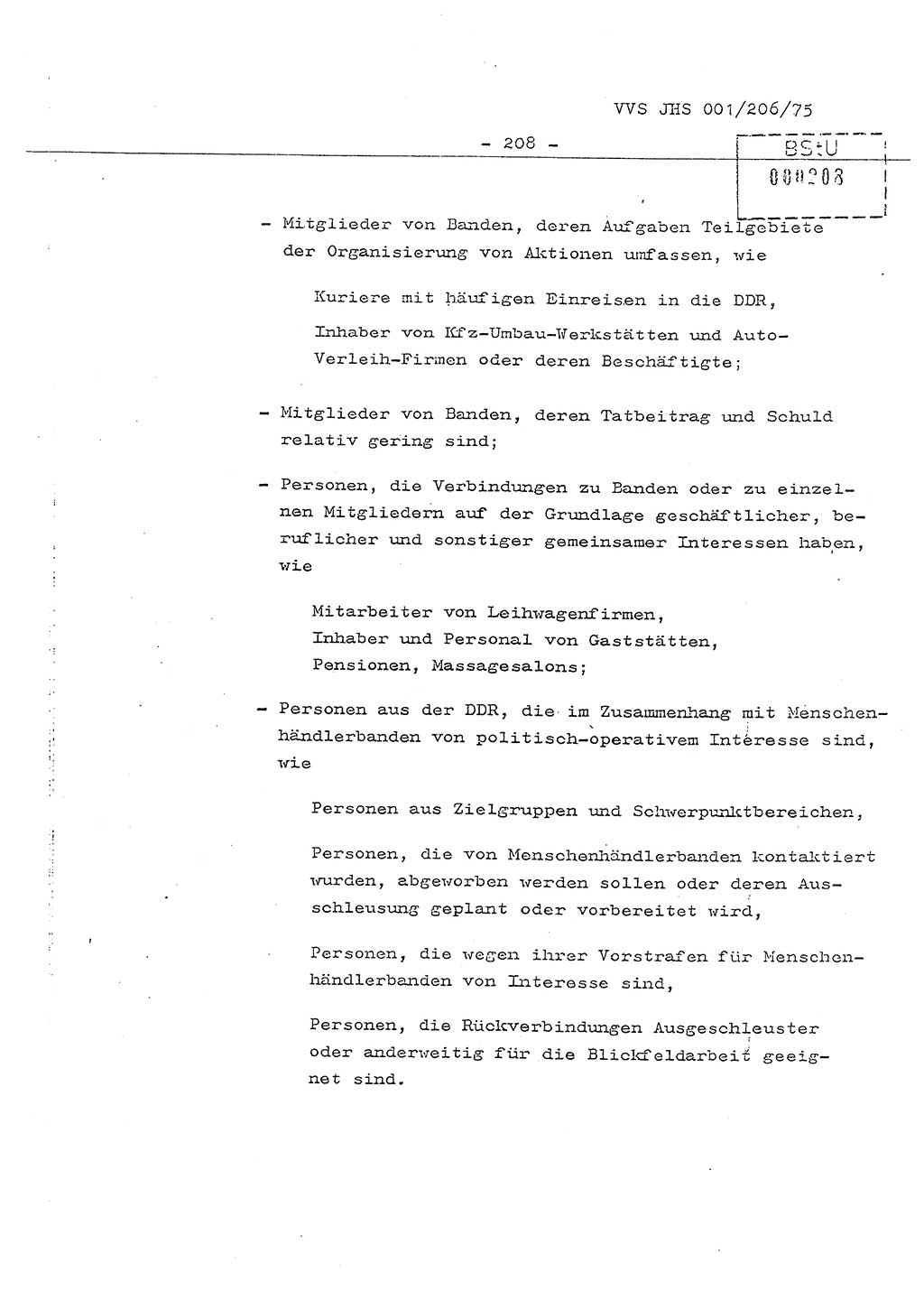 Dissertation Generalmajor Manfred Hummitzsch (Leiter der BV Leipzig), Generalmajor Heinz Fiedler (HA Ⅵ), Oberst Rolf Fister (HA Ⅸ), Ministerium für Staatssicherheit (MfS) [Deutsche Demokratische Republik (DDR)], Juristische Hochschule (JHS), Vertrauliche Verschlußsache (VVS) 001-206/75, Potsdam 1975, Seite 208 (Diss. MfS DDR JHS VVS 001-206/75 1975, S. 208)