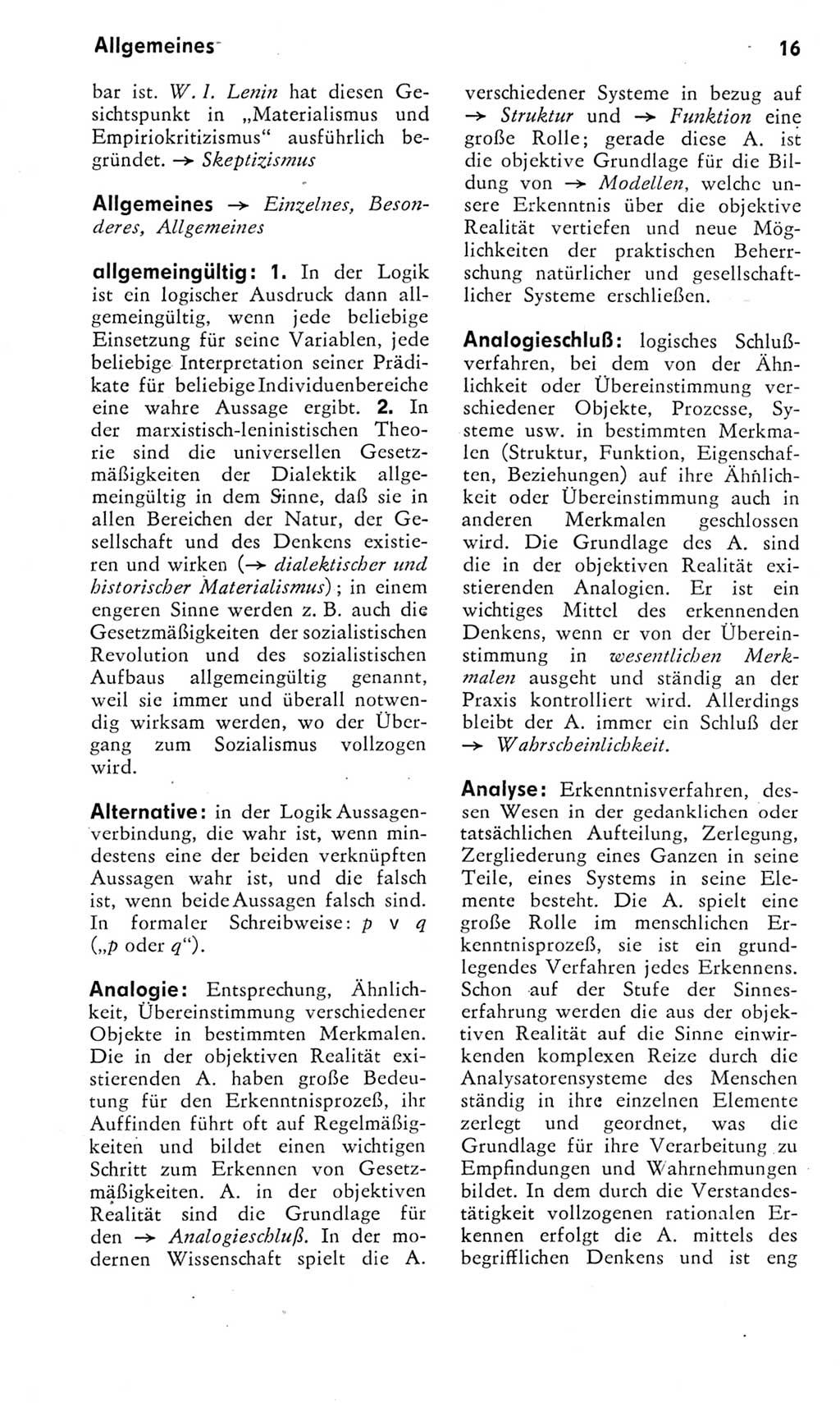 Kleines Wörterbuch der marxistisch-leninistischen Philosophie [Deutsche Demokratische Republik (DDR)] 1975, Seite 16 (Kl. Wb. ML Phil. DDR 1975, S. 16)