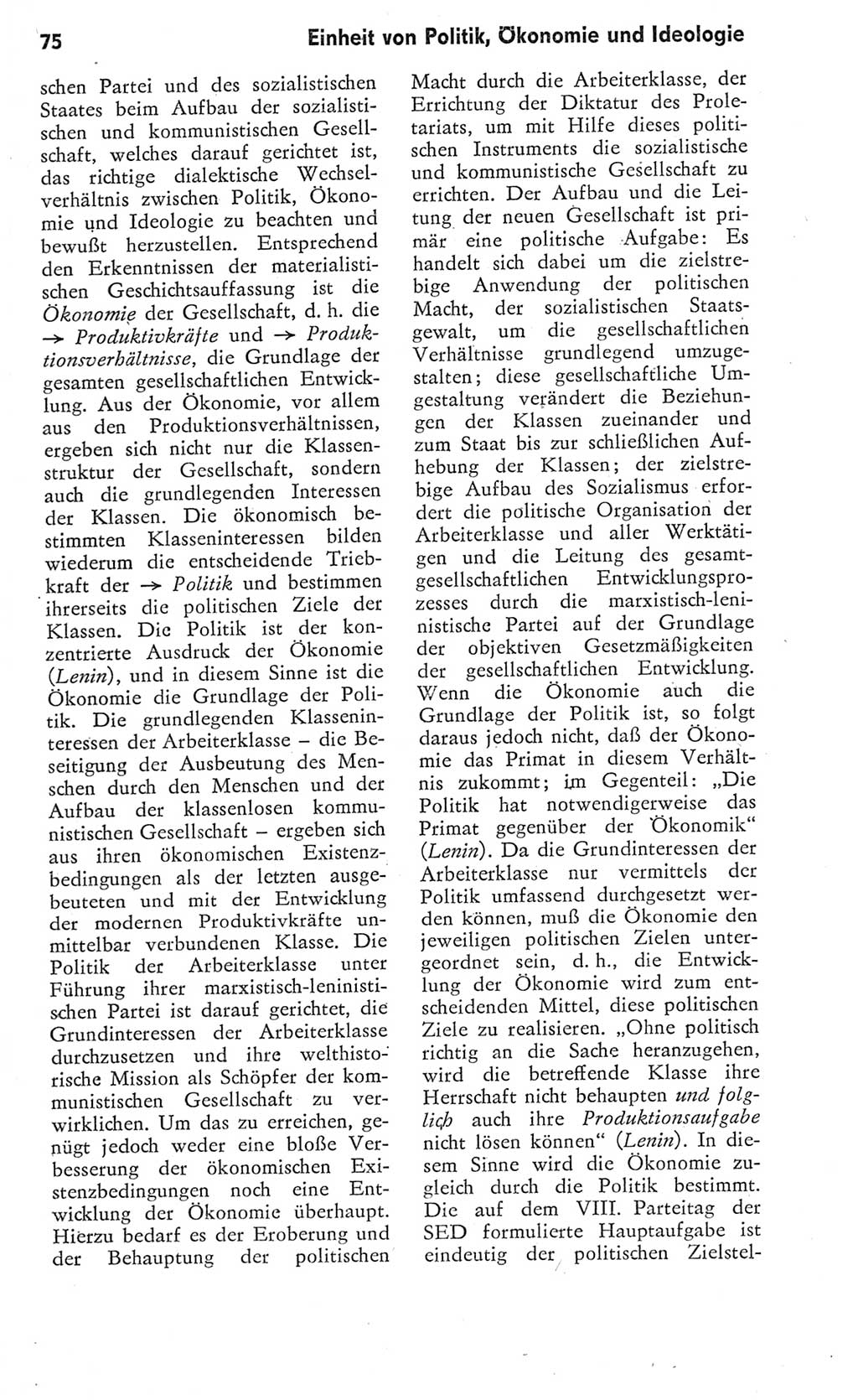 Kleines Wörterbuch der marxistisch-leninistischen Philosophie [Deutsche Demokratische Republik (DDR)] 1975, Seite 75 (Kl. Wb. ML Phil. DDR 1975, S. 75)