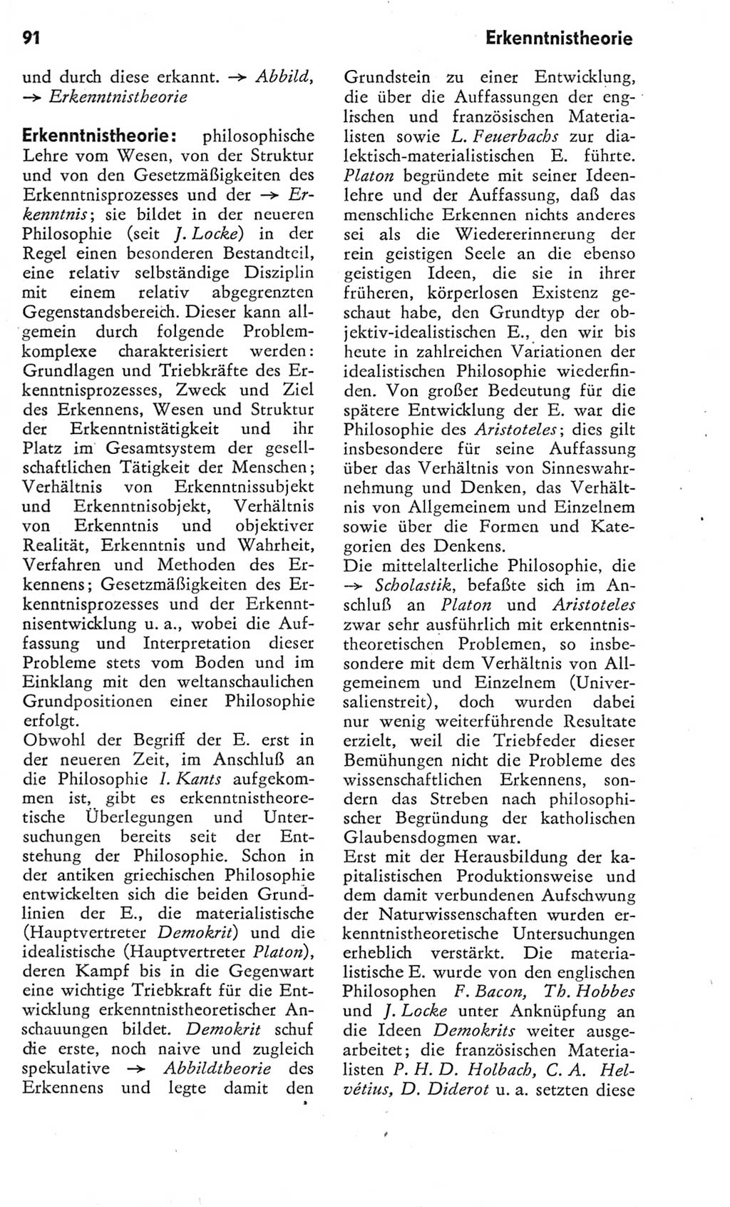 Kleines Wörterbuch der marxistisch-leninistischen Philosophie [Deutsche Demokratische Republik (DDR)] 1975, Seite 91 (Kl. Wb. ML Phil. DDR 1975, S. 91)