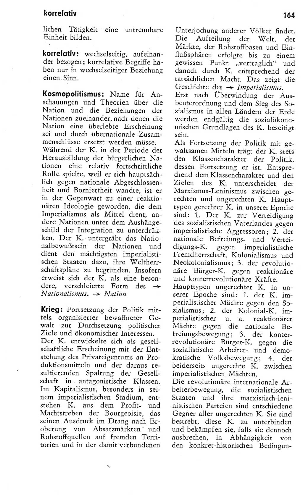 Kleines Wörterbuch der marxistisch-leninistischen Philosophie [Deutsche Demokratische Republik (DDR)] 1975, Seite 164 (Kl. Wb. ML Phil. DDR 1975, S. 164)