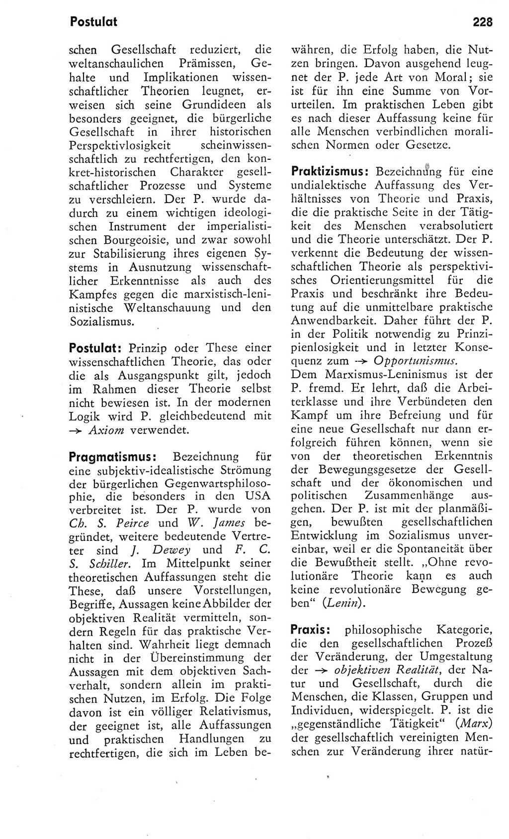 Kleines Wörterbuch der marxistisch-leninistischen Philosophie [Deutsche Demokratische Republik (DDR)] 1975, Seite 228 (Kl. Wb. ML Phil. DDR 1975, S. 228)