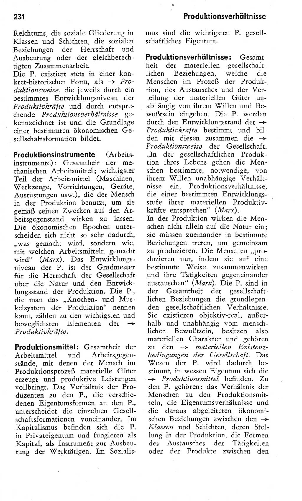 Kleines Wörterbuch der marxistisch-leninistischen Philosophie [Deutsche Demokratische Republik (DDR)] 1975, Seite 231 (Kl. Wb. ML Phil. DDR 1975, S. 231)