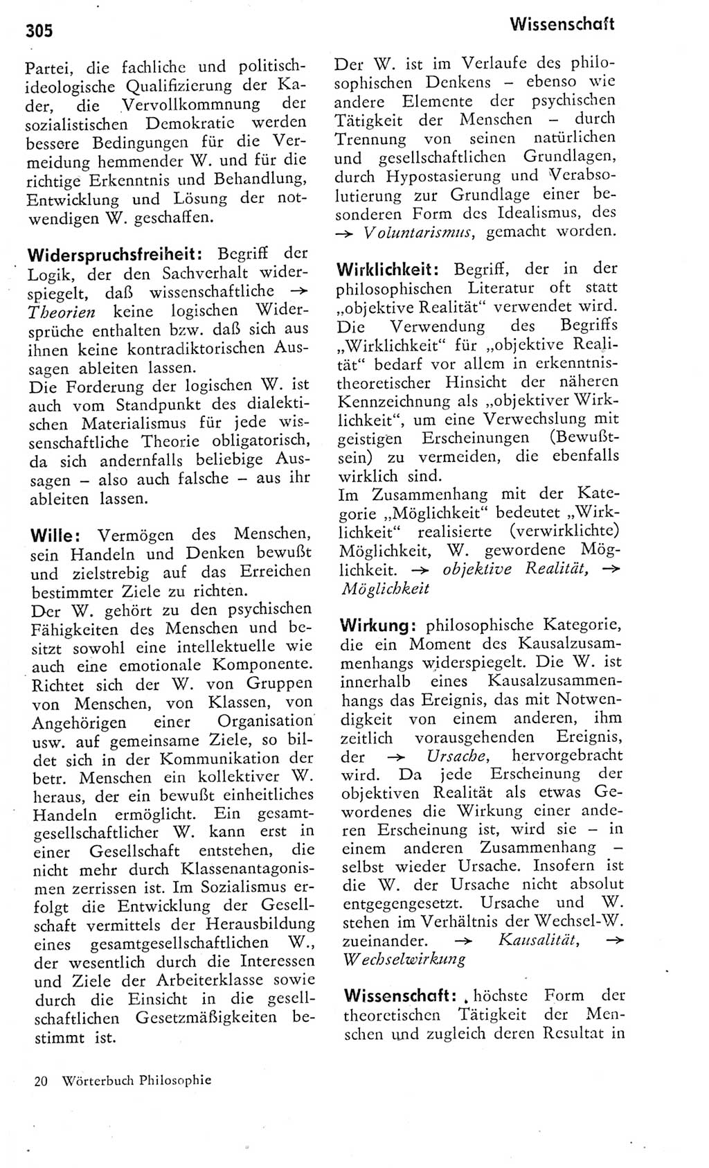 Kleines Wörterbuch der marxistisch-leninistischen Philosophie [Deutsche Demokratische Republik (DDR)] 1975, Seite 305 (Kl. Wb. ML Phil. DDR 1975, S. 305)