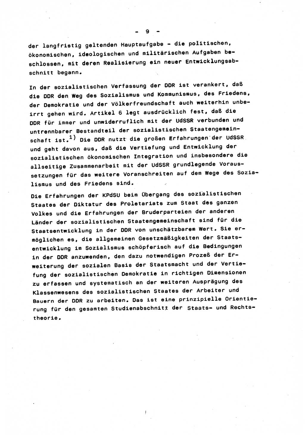 Marxistisch-leninistische Staats- und Rechtstheorie [Deutsche Demokratische Republik (DDR)] 1975, Seite 9 (ML St.-R.-Th. DDR 1975, S. 9)