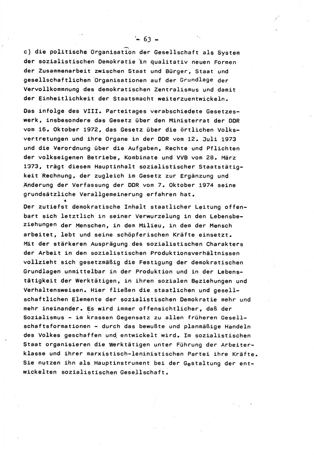 Marxistisch-leninistische Staats- und Rechtstheorie [Deutsche Demokratische Republik (DDR)] 1975, Seite 63 (ML St.-R.-Th. DDR 1975, S. 63)