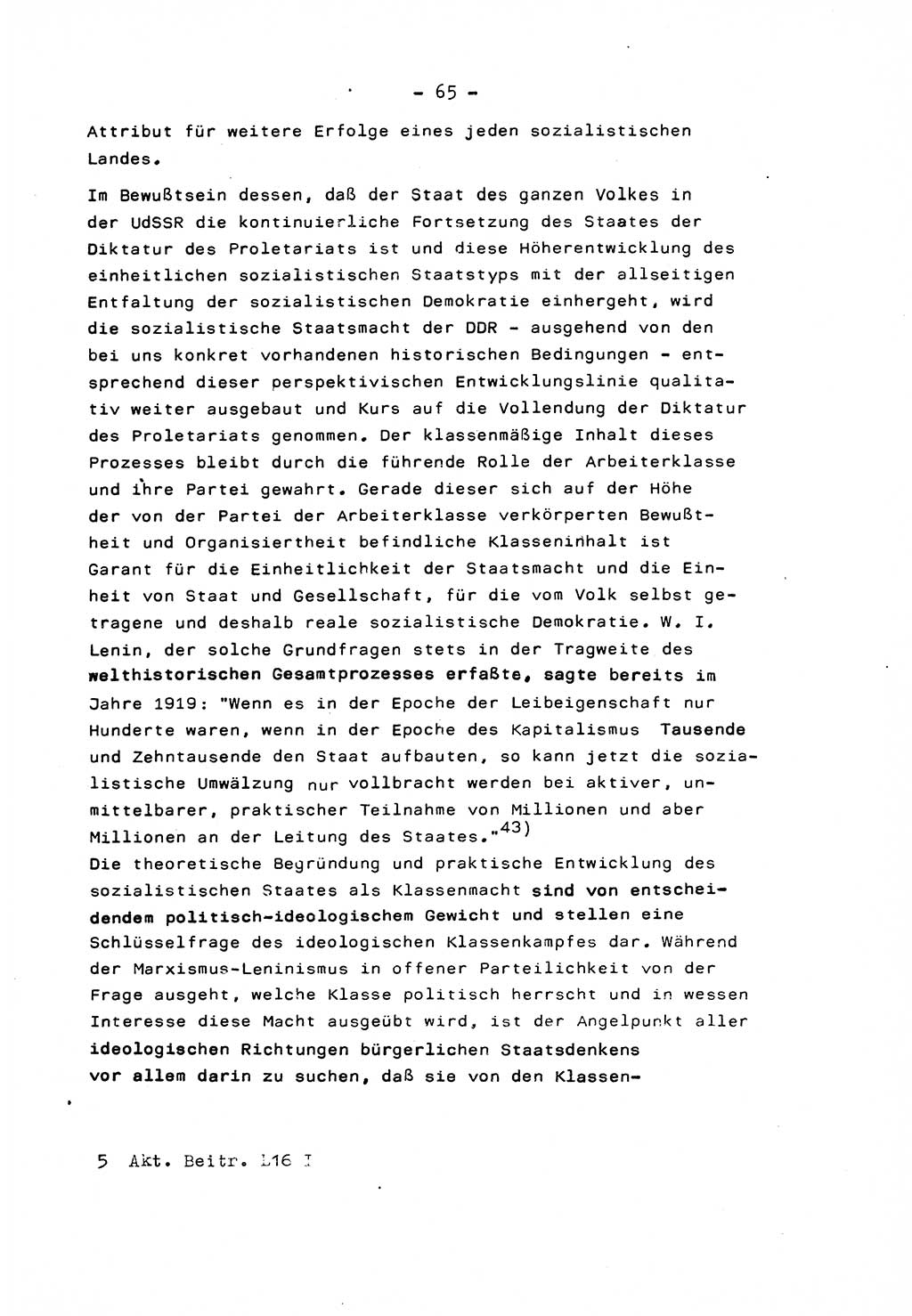 Marxistisch-leninistische Staats- und Rechtstheorie [Deutsche Demokratische Republik (DDR)] 1975, Seite 65 (ML St.-R.-Th. DDR 1975, S. 65)