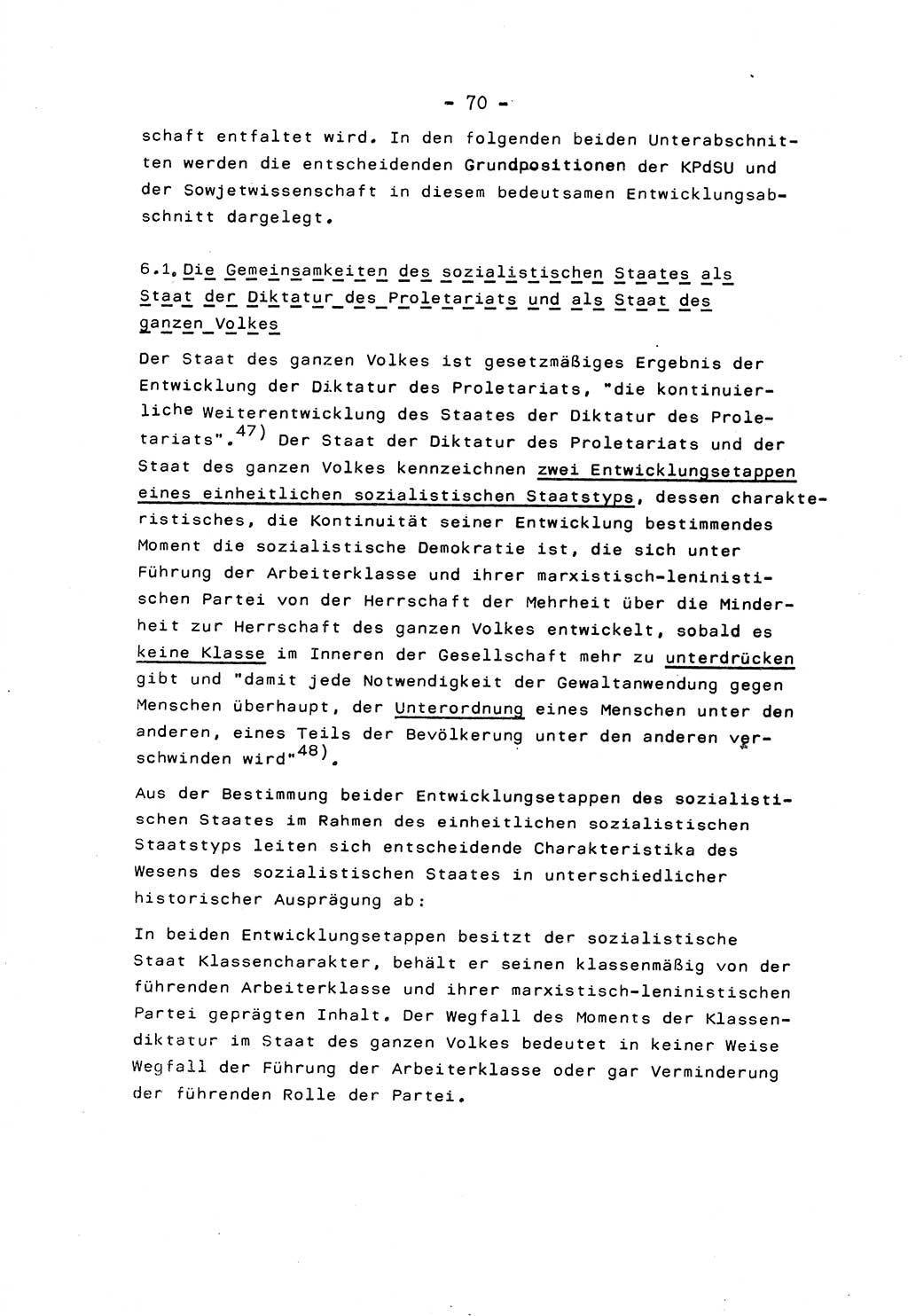 Marxistisch-leninistische Staats- und Rechtstheorie [Deutsche Demokratische Republik (DDR)] 1975, Seite 70 (ML St.-R.-Th. DDR 1975, S. 70)