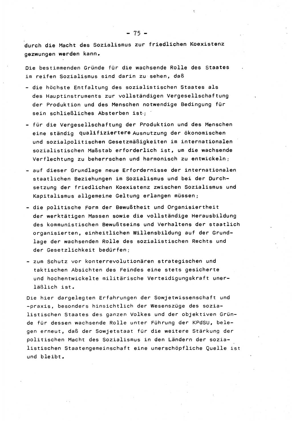 Marxistisch-leninistische Staats- und Rechtstheorie [Deutsche Demokratische Republik (DDR)] 1975, Seite 75 (ML St.-R.-Th. DDR 1975, S. 75)