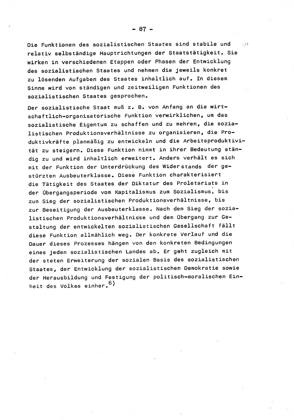 Marxistisch-leninistische Staats- und Rechtstheorie [Deutsche Demokratische Republik (DDR)] 1975, Seite 87 (ML St.-R.-Th. DDR 1975, S. 87)