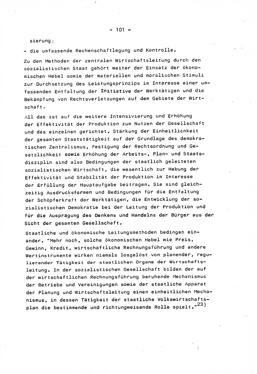 Marxistisch-leninistische Staats- und Rechtstheorie [Deutsche Demokratische Republik (DDR)] 1975, Seite 101 (ML St.-R.-Th. DDR 1975, S. 101)