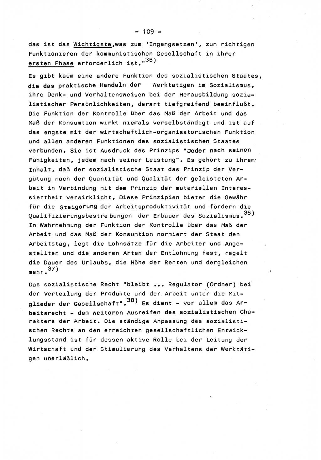 Marxistisch-leninistische Staats- und Rechtstheorie [Deutsche Demokratische Republik (DDR)] 1975, Seite 109 (ML St.-R.-Th. DDR 1975, S. 109)