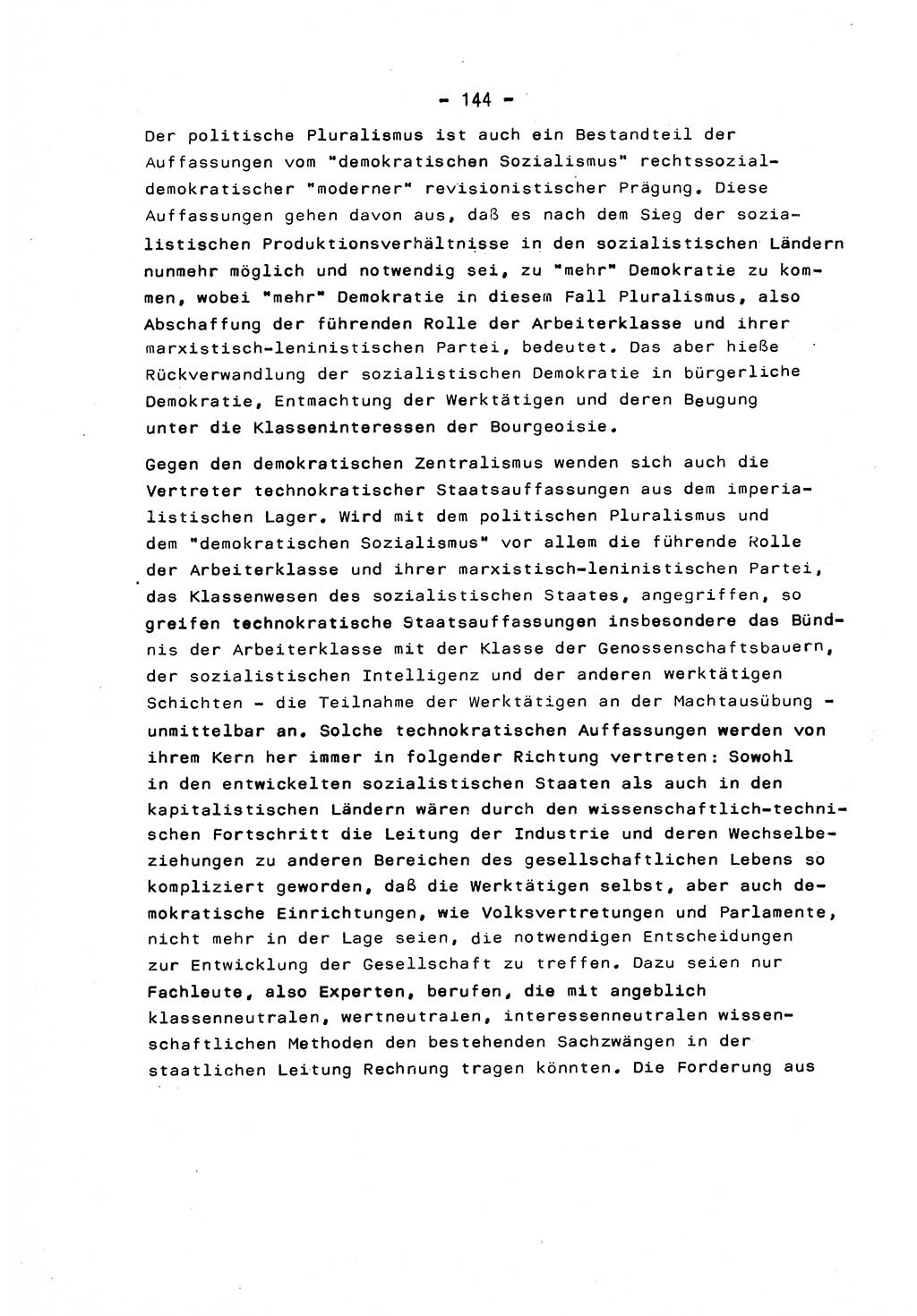 Marxistisch-leninistische Staats- und Rechtstheorie [Deutsche Demokratische Republik (DDR)] 1975, Seite 144 (ML St.-R.-Th. DDR 1975, S. 144)