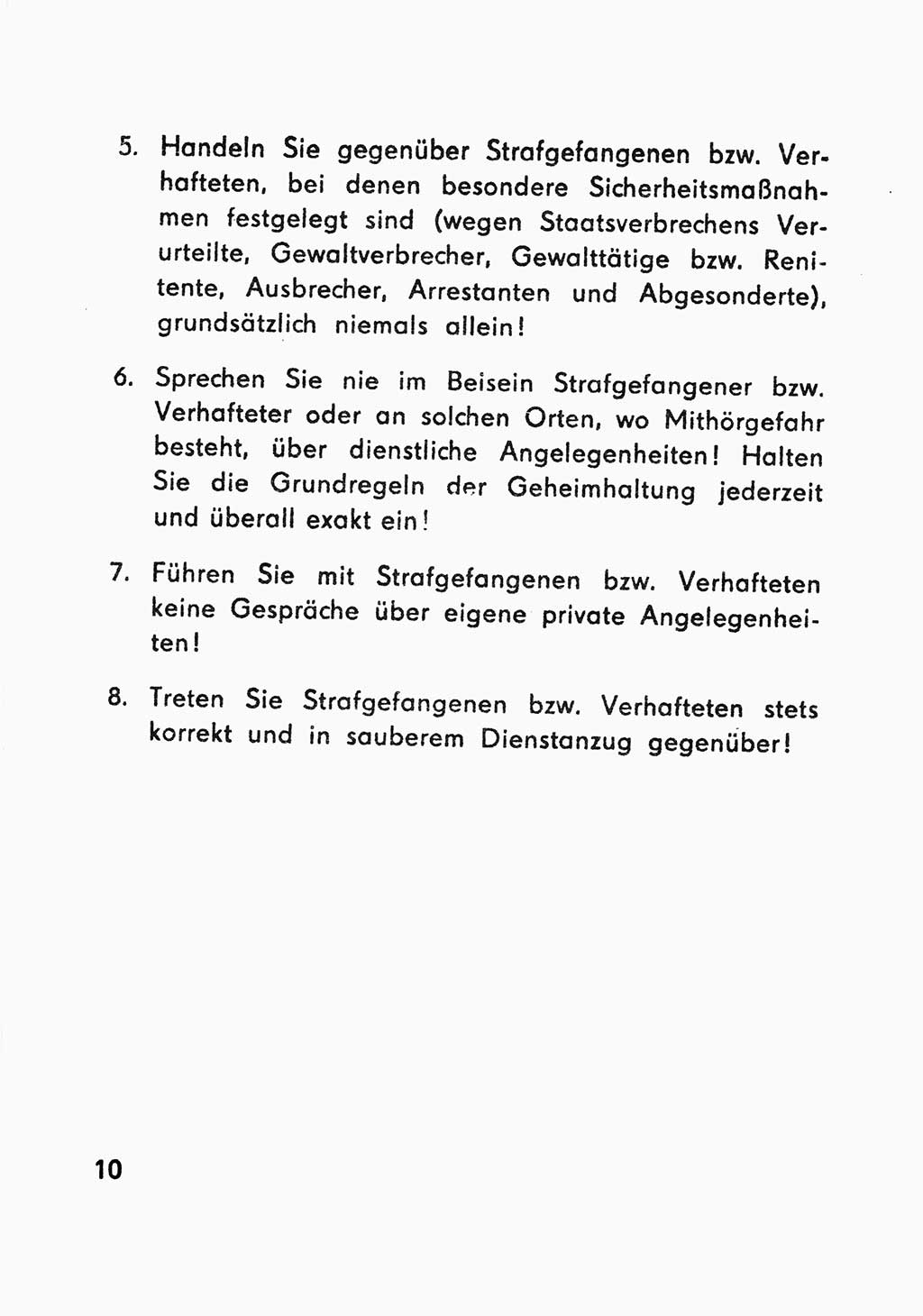 Merkbuch für SV-Angehörige [Strafvollzug (SV) Deutsche Demokratische Republik (DDR)] 1975, Seite 10 (SV-Angeh. DDR 1975, S. 10)