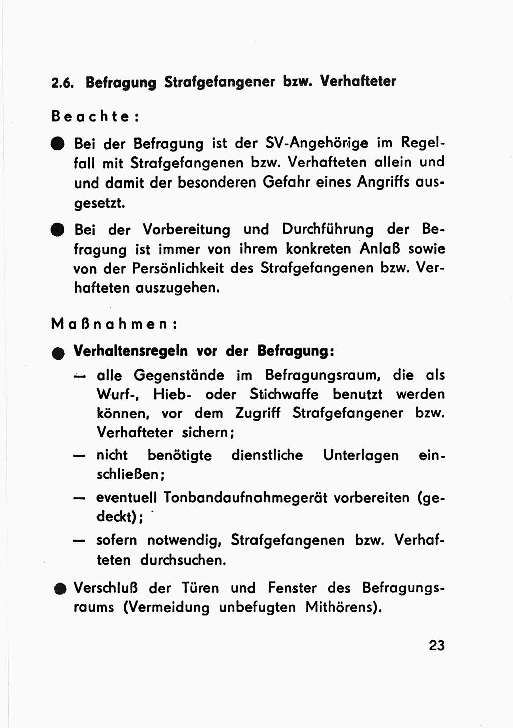 Merkbuch für SV-Angehörige [Strafvollzug (SV) Deutsche Demokratische Republik (DDR)] 1975, Seite 23 (SV-Angeh. DDR 1975, S. 23)