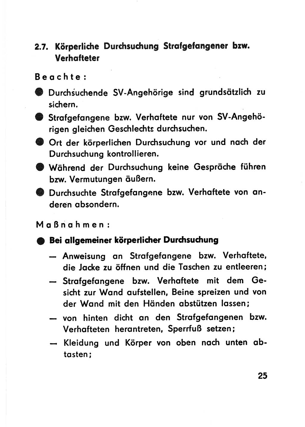 Merkbuch für SV-Angehörige [Strafvollzug (SV) Deutsche Demokratische Republik (DDR)] 1975, Seite 25 (SV-Angeh. DDR 1975, S. 25)