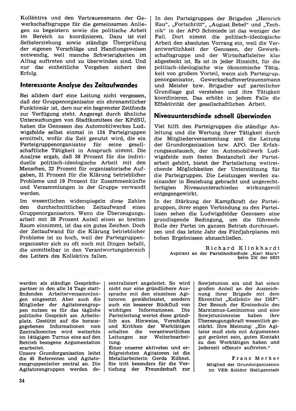 Neuer Weg (NW), Organ des Zentralkomitees (ZK) der SED (Sozialistische Einheitspartei Deutschlands) für Fragen des Parteilebens, 30. Jahrgang [Deutsche Demokratische Republik (DDR)] 1975, Seite 34 (NW ZK SED DDR 1975, S. 34)