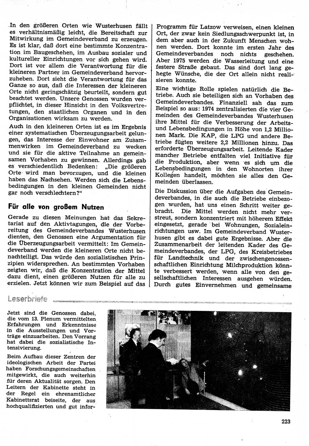 Neuer Weg (NW), Organ des Zentralkomitees (ZK) der SED (Sozialistische Einheitspartei Deutschlands) für Fragen des Parteilebens, 30. Jahrgang [Deutsche Demokratische Republik (DDR)] 1975, Seite 223 (NW ZK SED DDR 1975, S. 223)