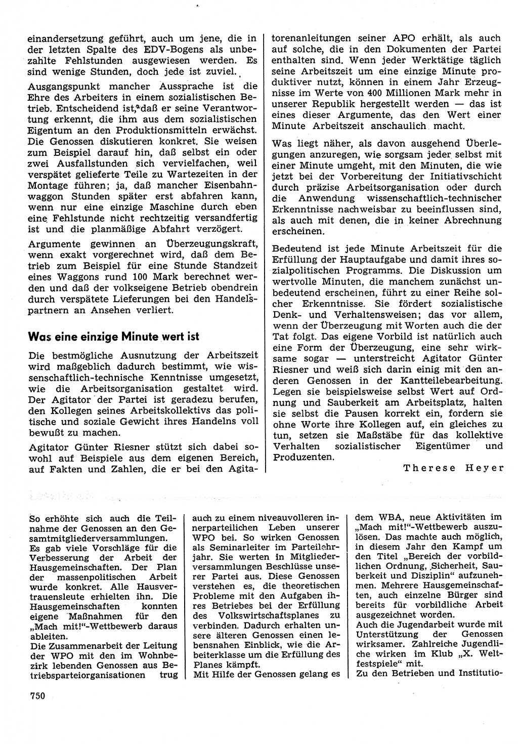 Neuer Weg (NW), Organ des Zentralkomitees (ZK) der SED (Sozialistische Einheitspartei Deutschlands) für Fragen des Parteilebens, 30. Jahrgang [Deutsche Demokratische Republik (DDR)] 1975, Seite 750 (NW ZK SED DDR 1975, S. 750)
