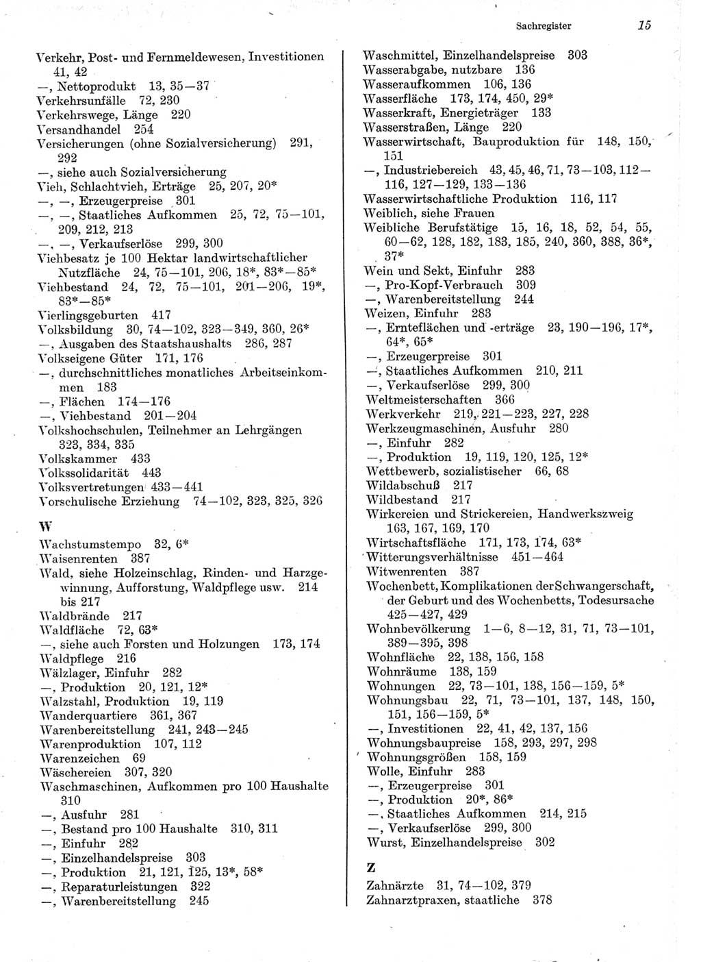 Statistisches Jahrbuch der Deutschen Demokratischen Republik (DDR) 1975, Seite 15 (Stat. Jb. DDR 1975, S. 15)