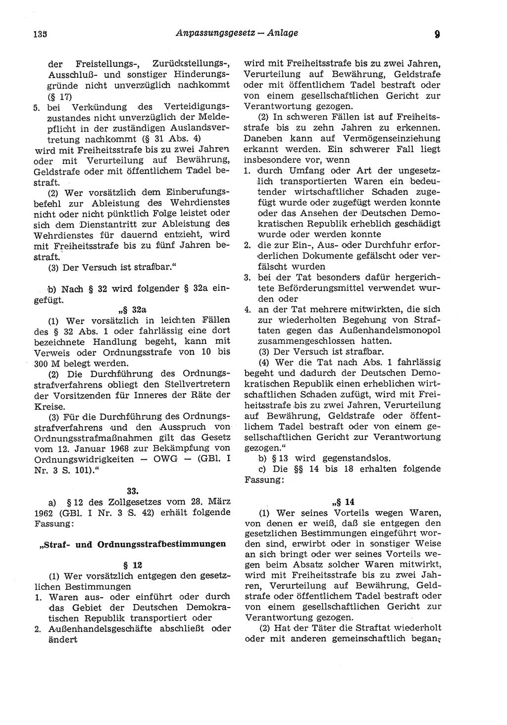 Strafgesetzbuch (StGB) der Deutschen Demokratischen Republik (DDR) und angrenzende Gesetze und Bestimmungen 1975, Seite 135 (StGB DDR Ges. Best. 1975, S. 135)