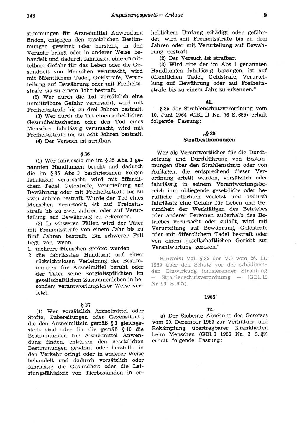 Strafgesetzbuch (StGB) der Deutschen Demokratischen Republik (DDR) und angrenzende Gesetze und Bestimmungen 1975, Seite 143 (StGB DDR Ges. Best. 1975, S. 143)