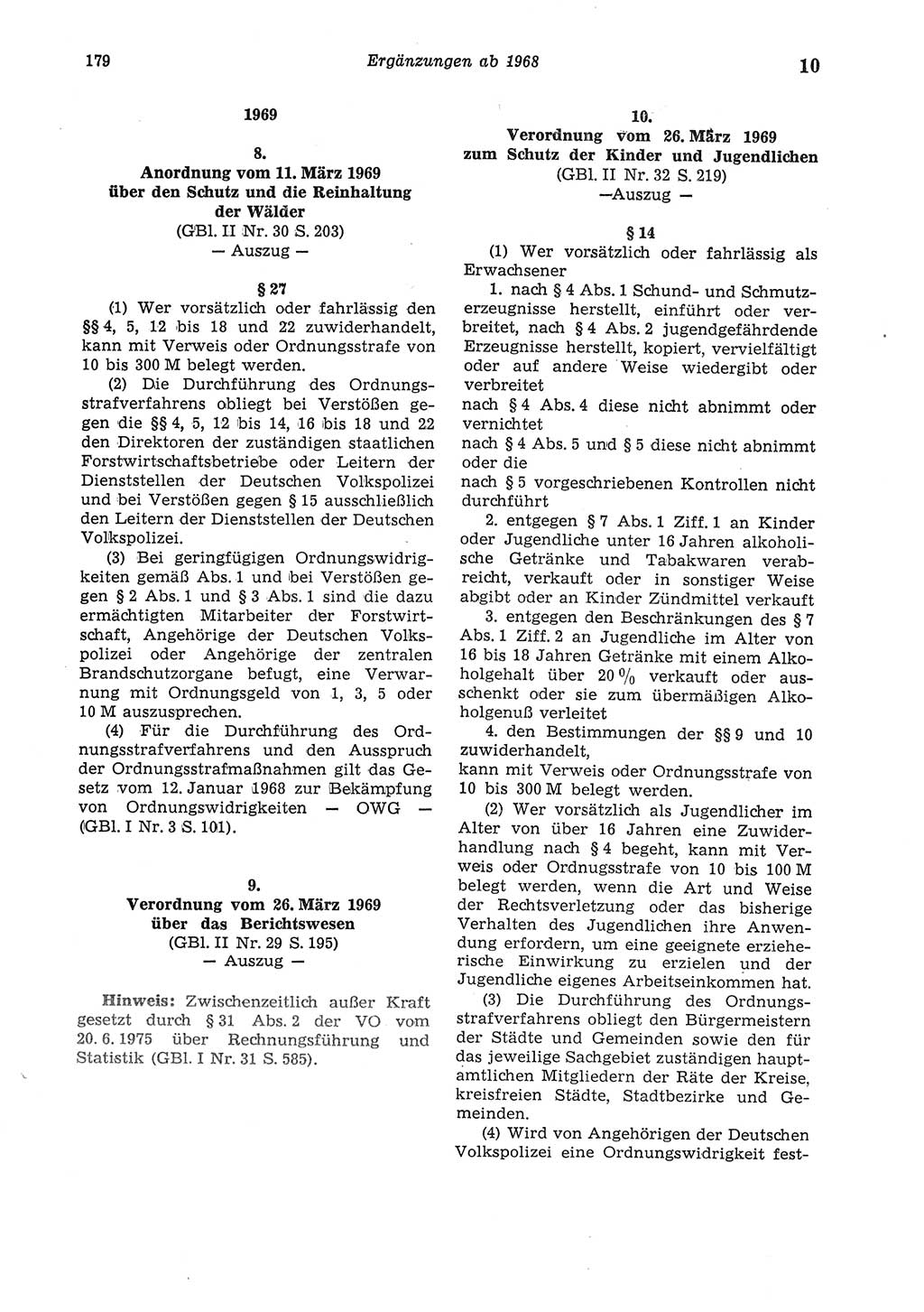 Strafgesetzbuch (StGB) der Deutschen Demokratischen Republik (DDR) und angrenzende Gesetze und Bestimmungen 1975, Seite 179 (StGB DDR Ges. Best. 1975, S. 179)