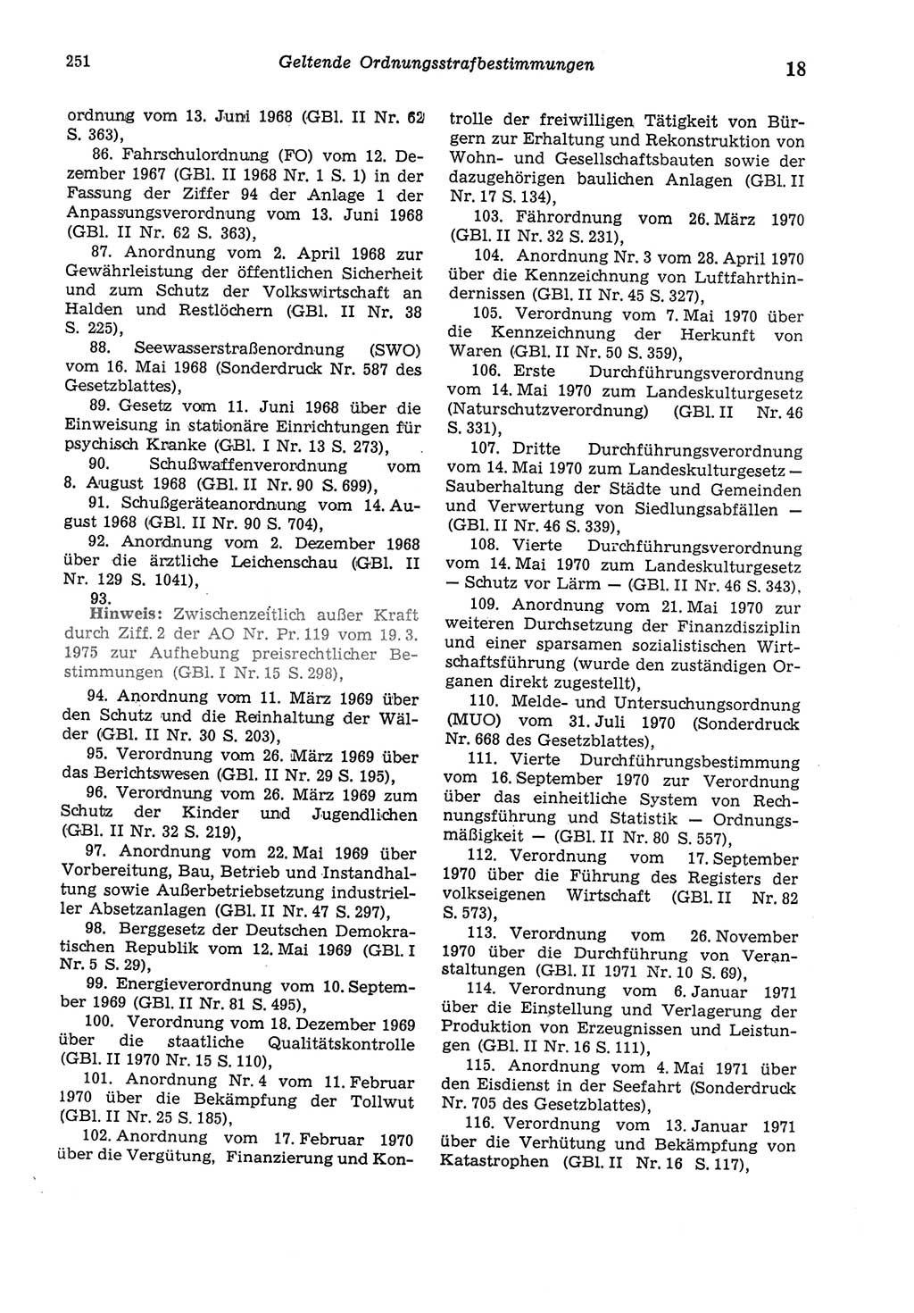 Strafgesetzbuch (StGB) der Deutschen Demokratischen Republik (DDR) und angrenzende Gesetze und Bestimmungen 1975, Seite 251 (StGB DDR Ges. Best. 1975, S. 251)