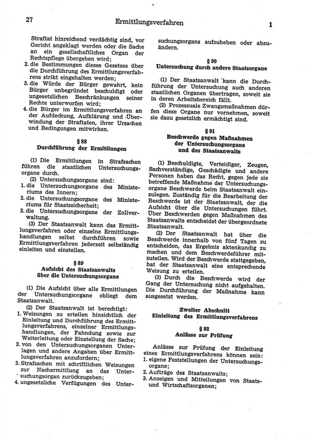 Strafprozeßordnung (StPO) der Deutschen Demokratischen Republik (DDR) 1975, Seite 27 (StPO DDR 1974, S. 27)