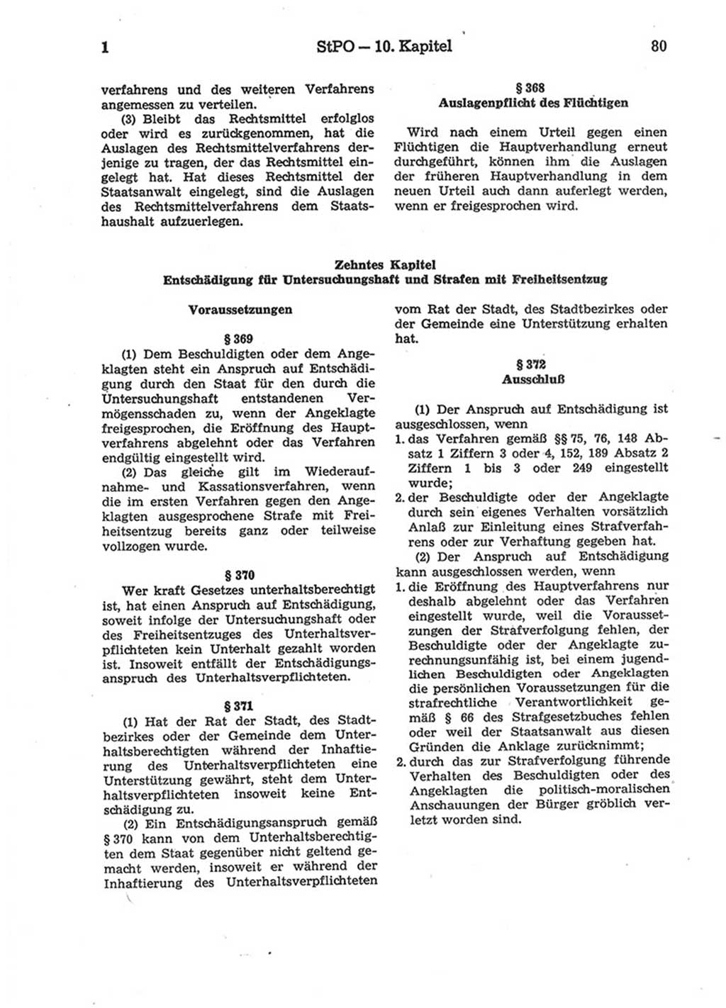 Strafprozeßordnung (StPO) der Deutschen Demokratischen Republik (DDR) 1975, Seite 80 (StPO DDR 1974, S. 80)