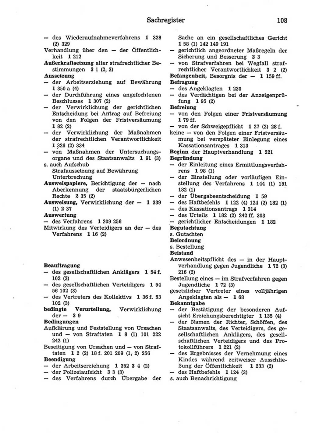 Strafprozeßordnung (StPO) der Deutschen Demokratischen Republik (DDR) 1975, Seite 108 (StPO DDR 1974, S. 108)