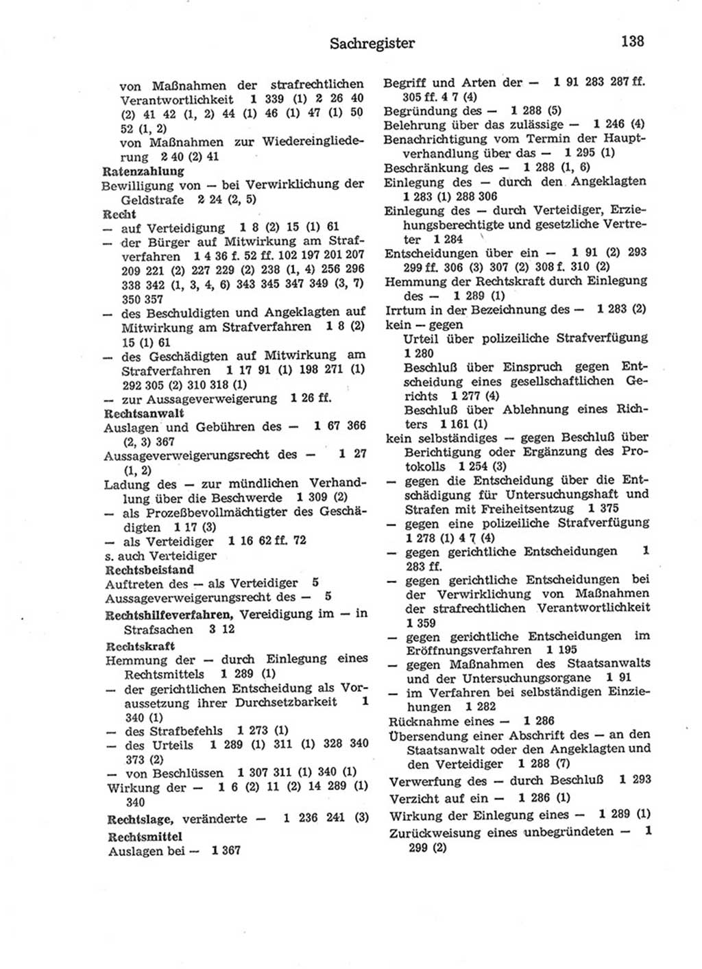 Strafprozeßordnung (StPO) der Deutschen Demokratischen Republik (DDR) 1975, Seite 138 (StPO DDR 1974, S. 138)