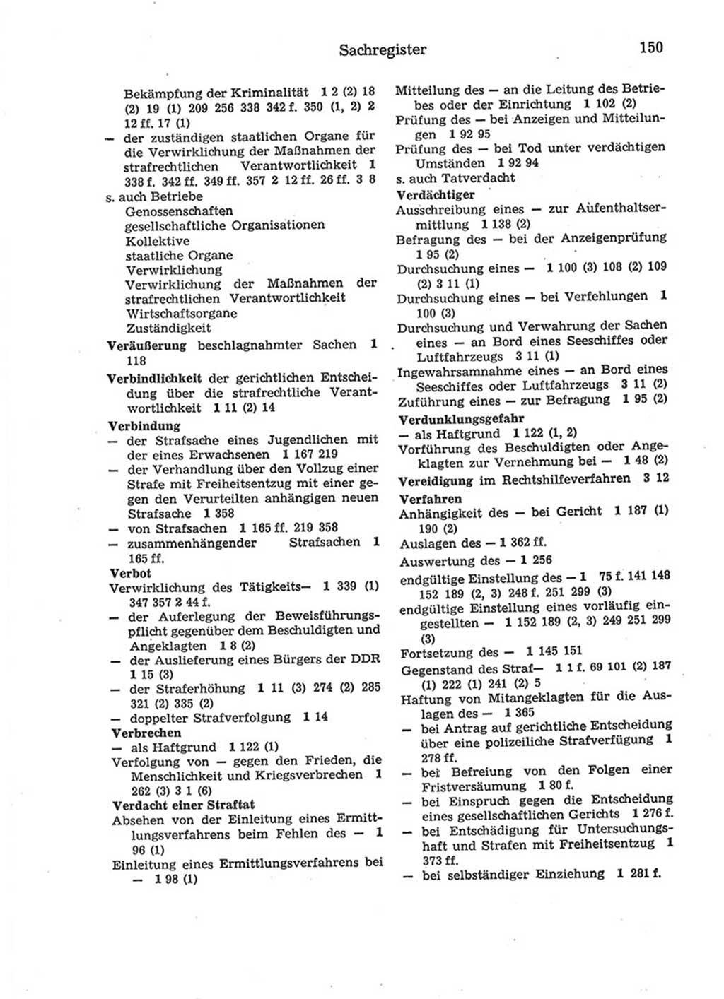 Strafprozeßordnung (StPO) der Deutschen Demokratischen Republik (DDR) 1975, Seite 150 (StPO DDR 1974, S. 150)