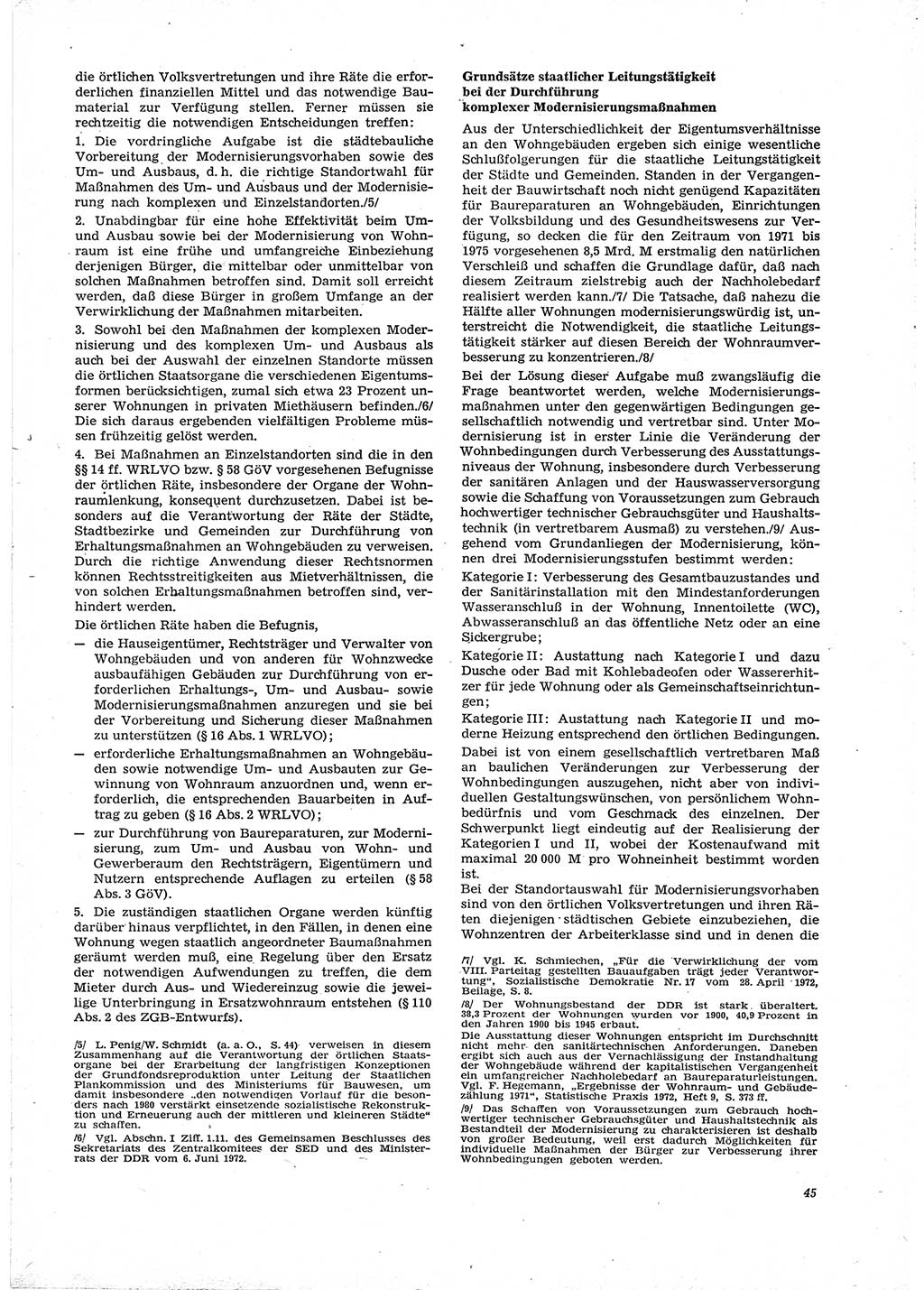 Neue Justiz (NJ), Zeitschrift für Recht und Rechtswissenschaft [Deutsche Demokratische Republik (DDR)], 29. Jahrgang 1975, Seite 45 (NJ DDR 1975, S. 45)