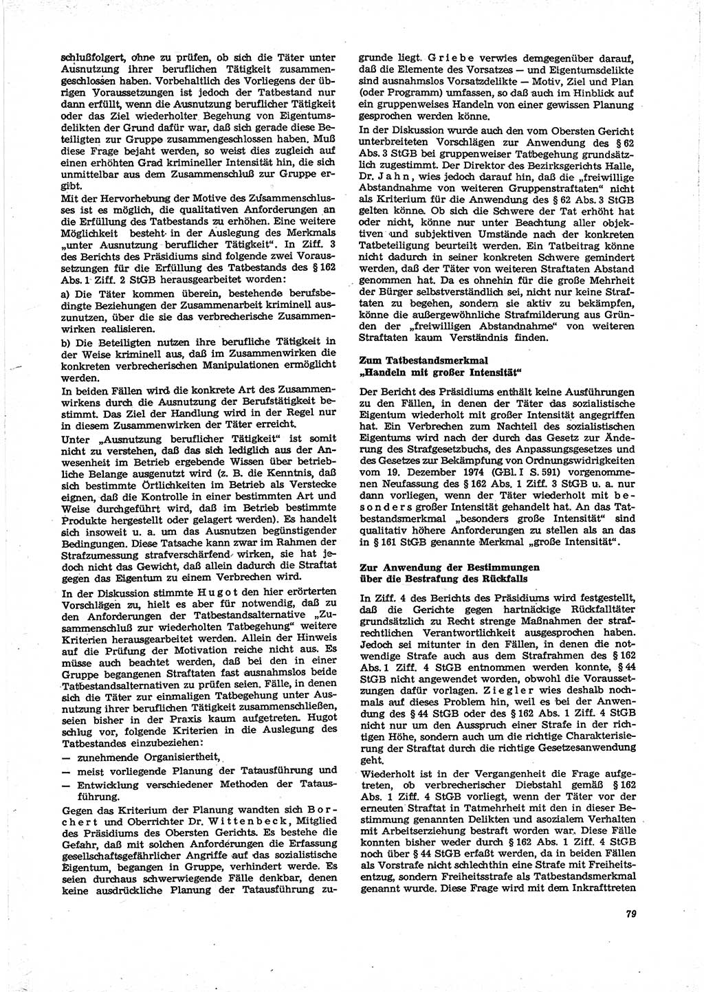 Neue Justiz (NJ), Zeitschrift für Recht und Rechtswissenschaft [Deutsche Demokratische Republik (DDR)], 29. Jahrgang 1975, Seite 79 (NJ DDR 1975, S. 79)