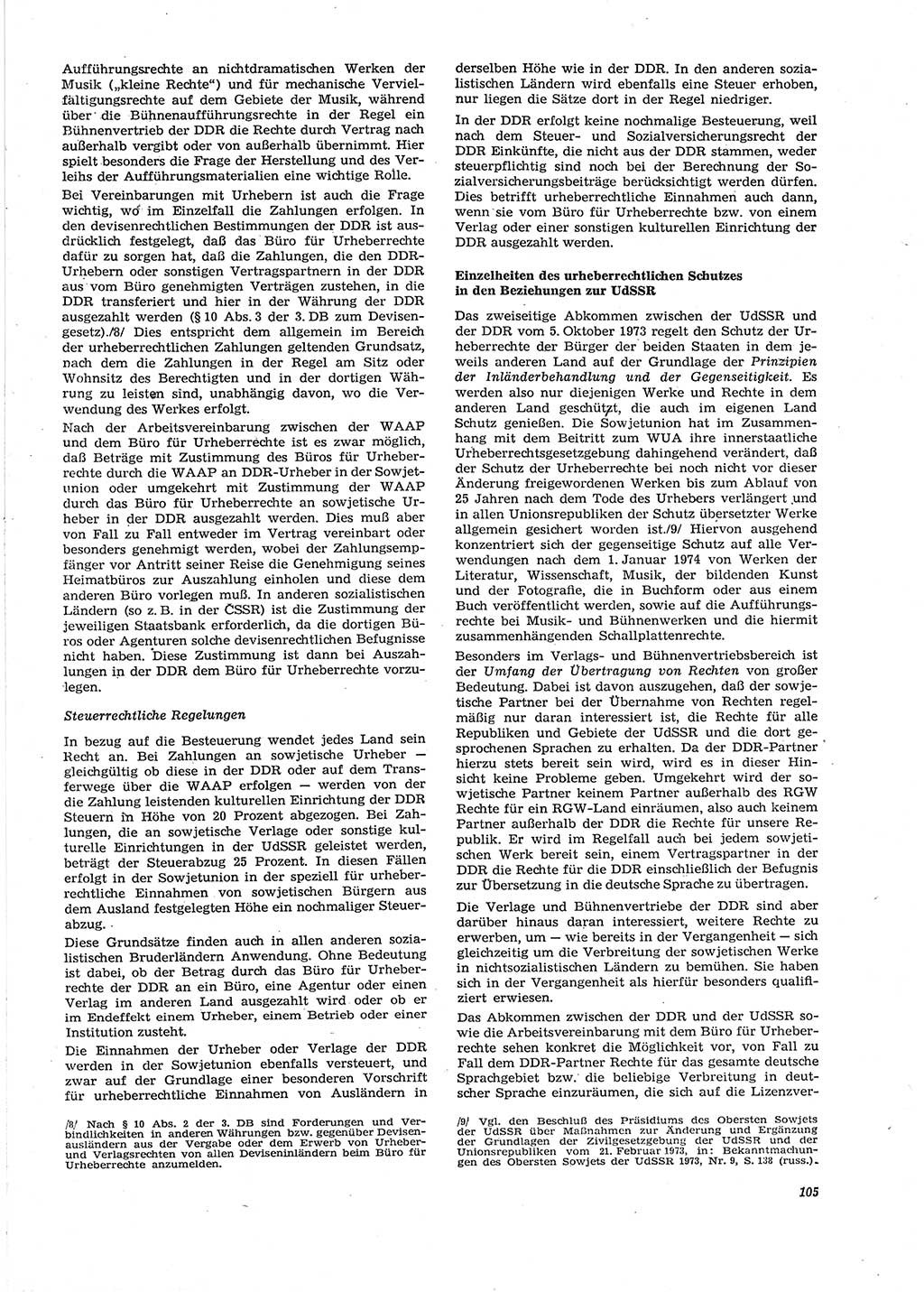 Neue Justiz (NJ), Zeitschrift für Recht und Rechtswissenschaft [Deutsche Demokratische Republik (DDR)], 29. Jahrgang 1975, Seite 105 (NJ DDR 1975, S. 105)
