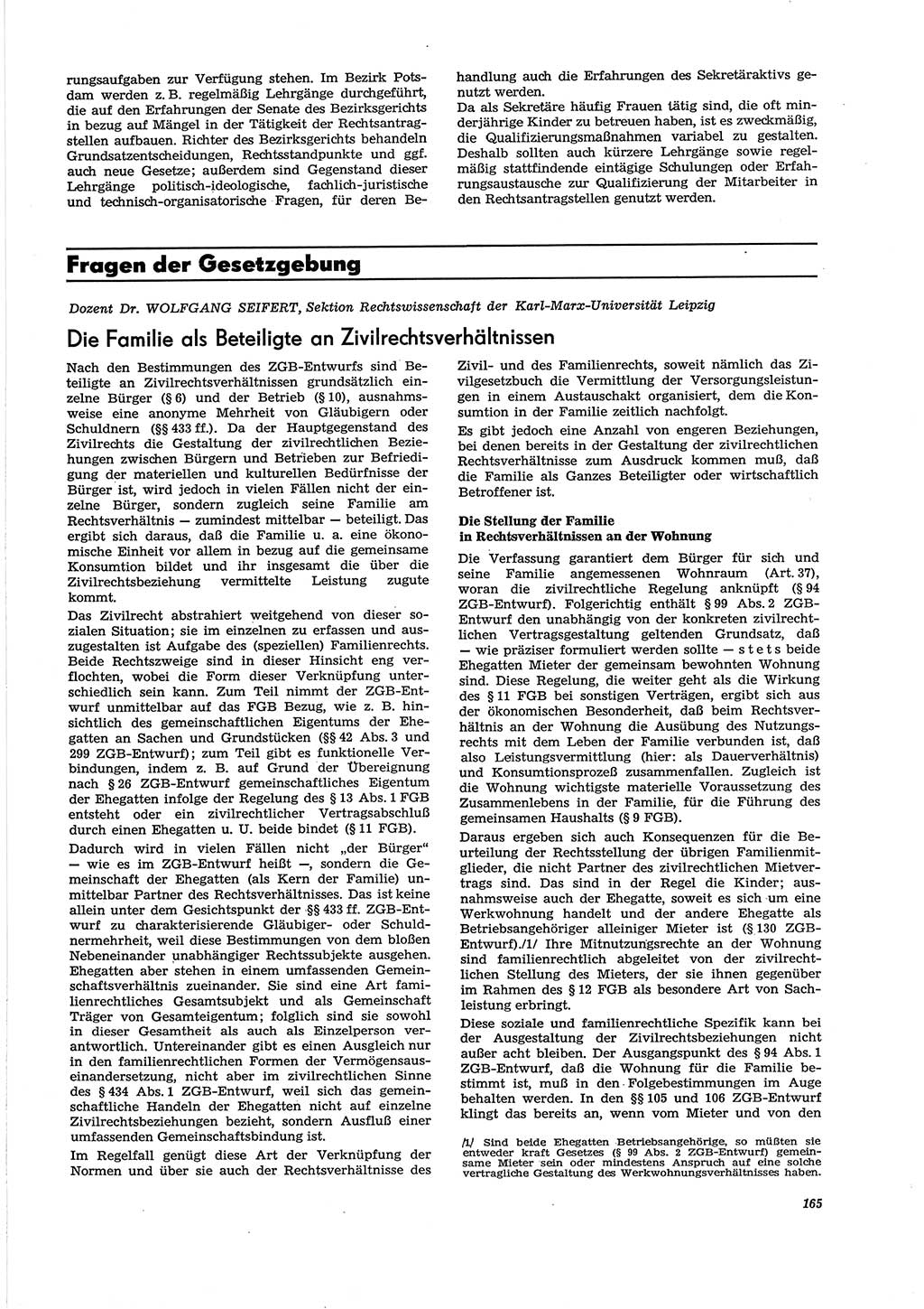 Neue Justiz (NJ), Zeitschrift für Recht und Rechtswissenschaft [Deutsche Demokratische Republik (DDR)], 29. Jahrgang 1975, Seite 165 (NJ DDR 1975, S. 165)