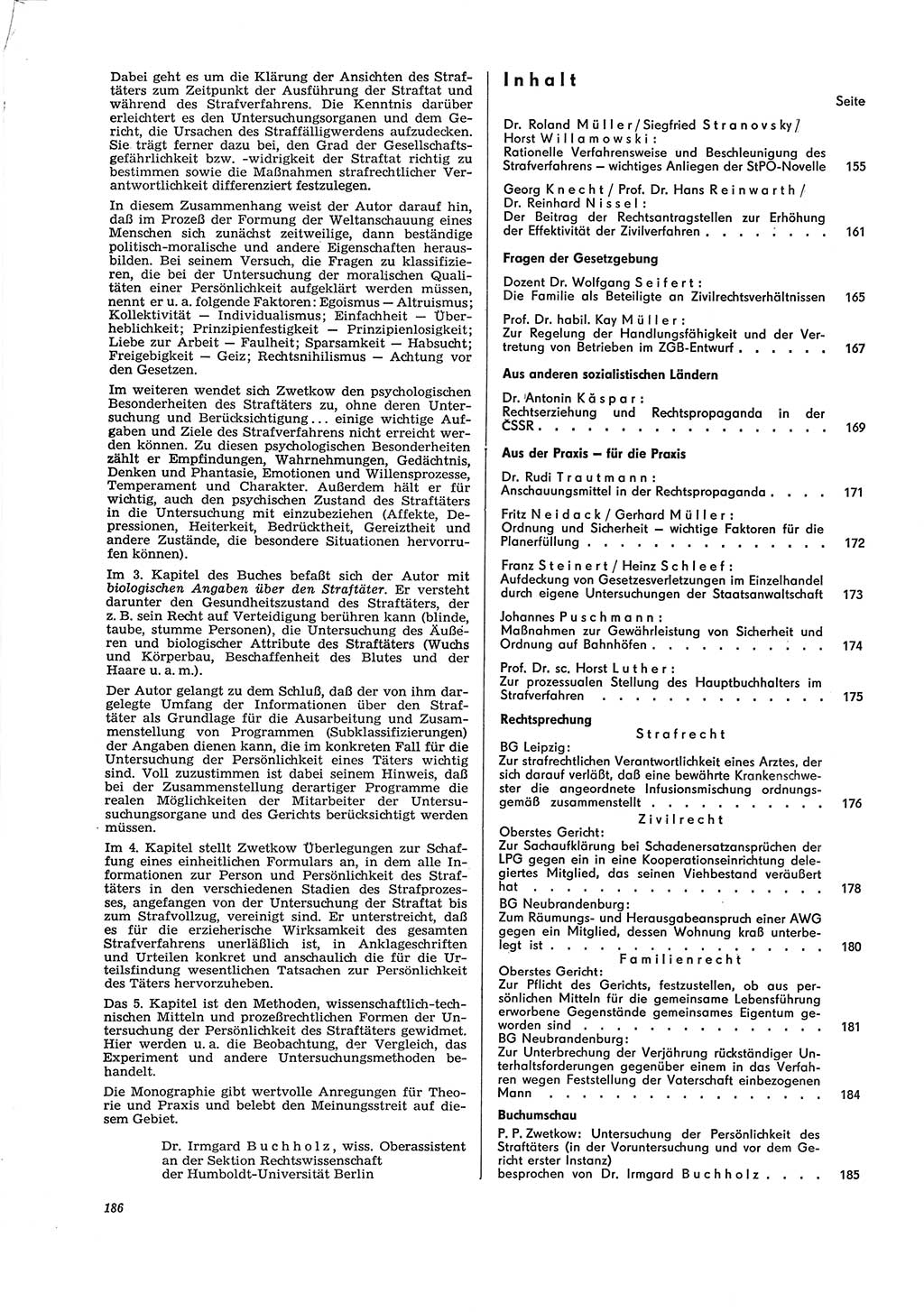 Neue Justiz (NJ), Zeitschrift für Recht und Rechtswissenschaft [Deutsche Demokratische Republik (DDR)], 29. Jahrgang 1975, Seite 186 (NJ DDR 1975, S. 186)