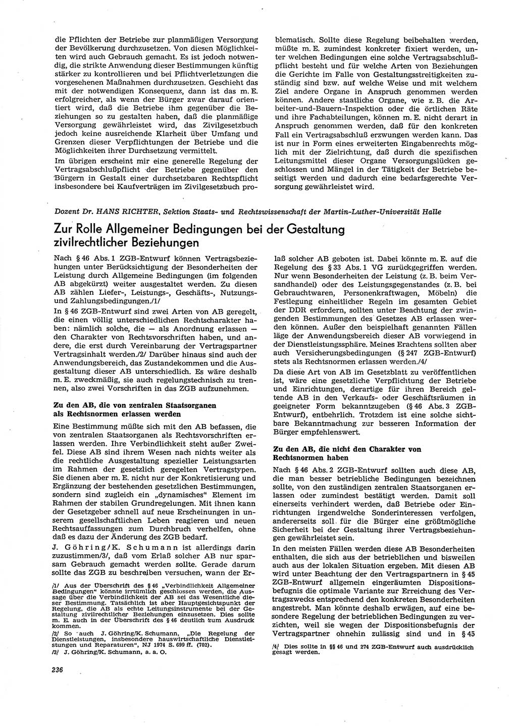 Neue Justiz (NJ), Zeitschrift für Recht und Rechtswissenschaft [Deutsche Demokratische Republik (DDR)], 29. Jahrgang 1975, Seite 236 (NJ DDR 1975, S. 236)
