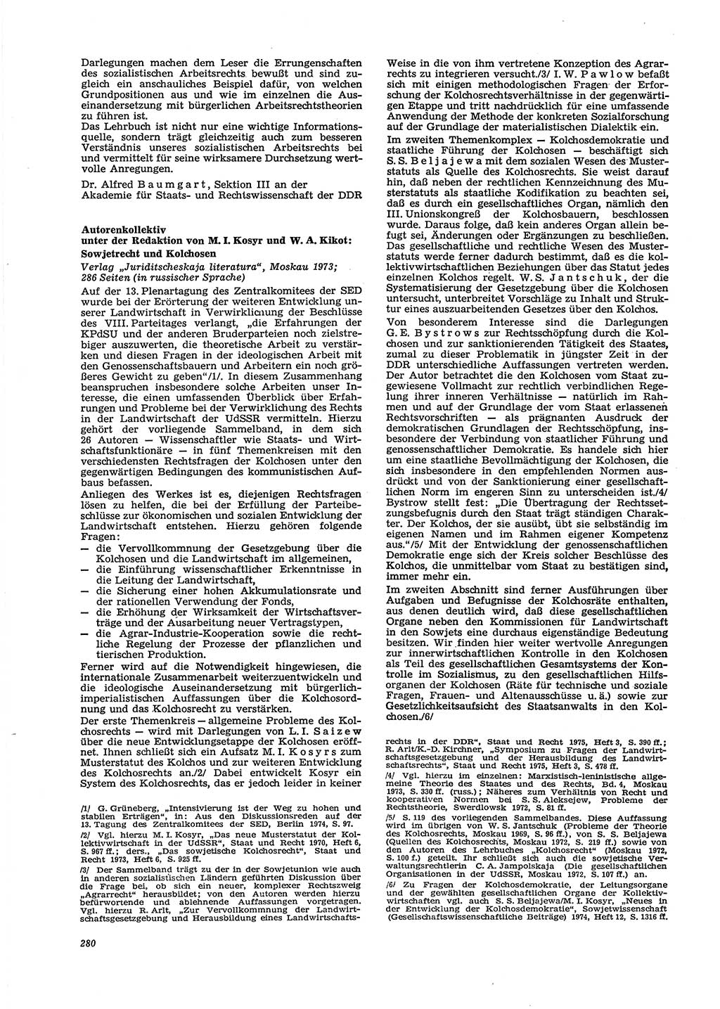Neue Justiz (NJ), Zeitschrift für Recht und Rechtswissenschaft [Deutsche Demokratische Republik (DDR)], 29. Jahrgang 1975, Seite 280 (NJ DDR 1975, S. 280)