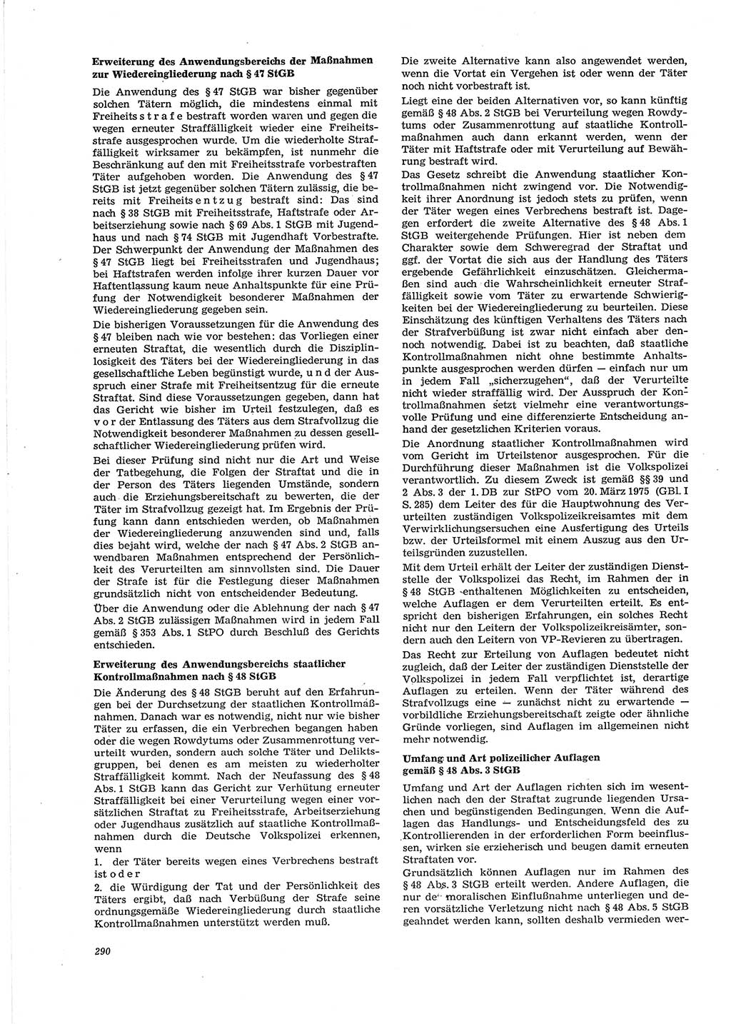 Neue Justiz (NJ), Zeitschrift für Recht und Rechtswissenschaft [Deutsche Demokratische Republik (DDR)], 29. Jahrgang 1975, Seite 290 (NJ DDR 1975, S. 290)