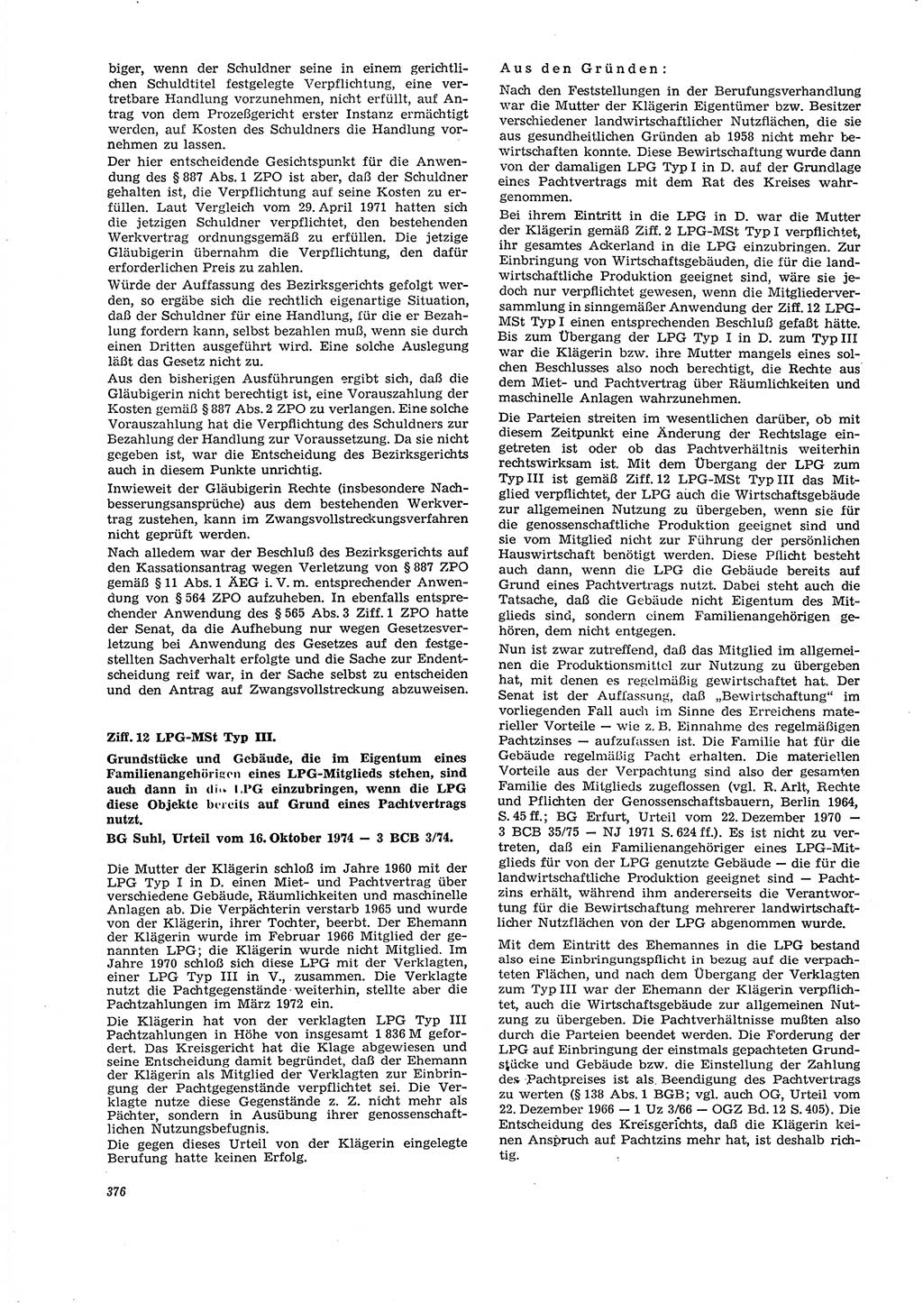 Neue Justiz (NJ), Zeitschrift für Recht und Rechtswissenschaft [Deutsche Demokratische Republik (DDR)], 29. Jahrgang 1975, Seite 376 (NJ DDR 1975, S. 376)
