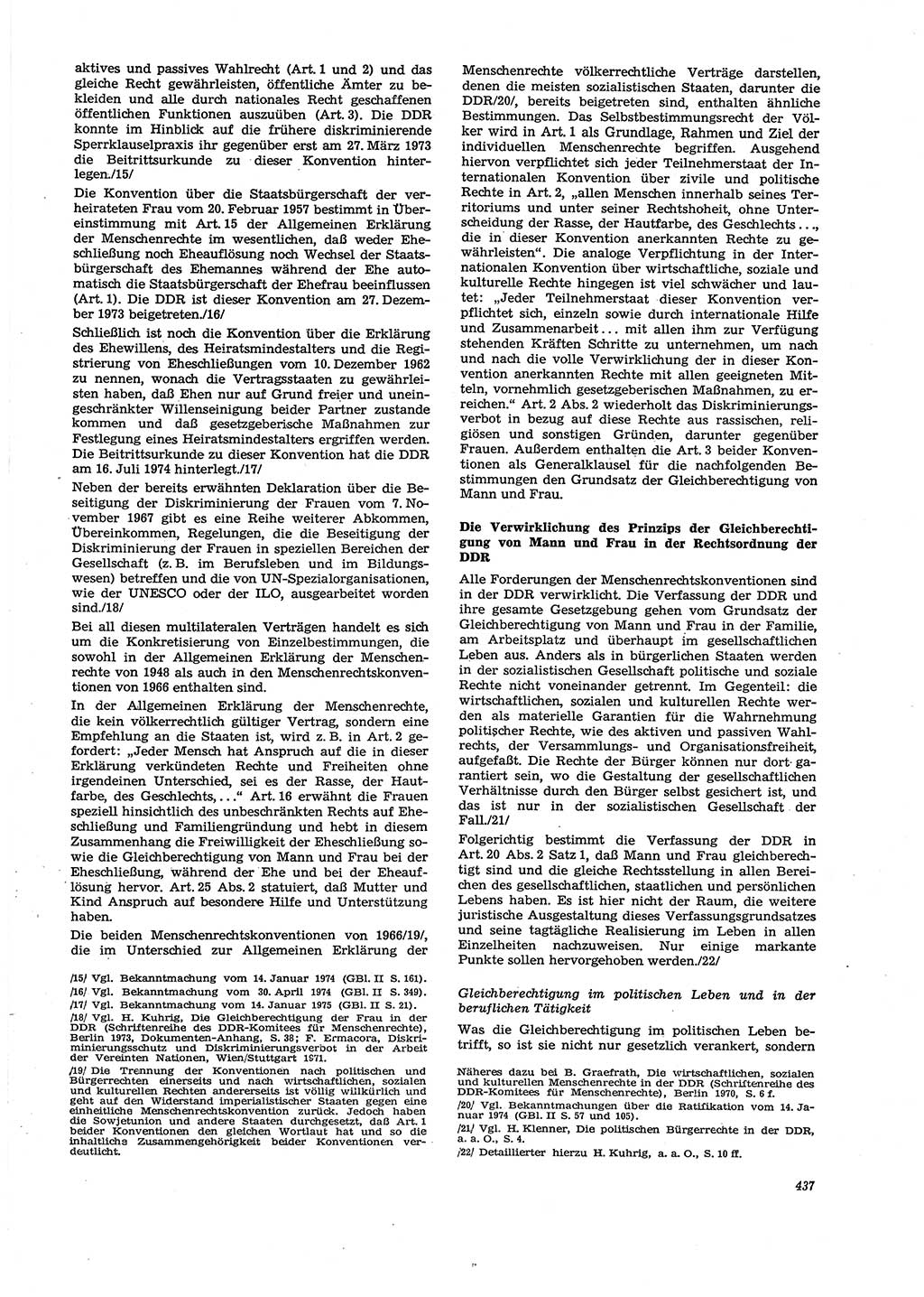 Neue Justiz (NJ), Zeitschrift für Recht und Rechtswissenschaft [Deutsche Demokratische Republik (DDR)], 29. Jahrgang 1975, Seite 437 (NJ DDR 1975, S. 437)