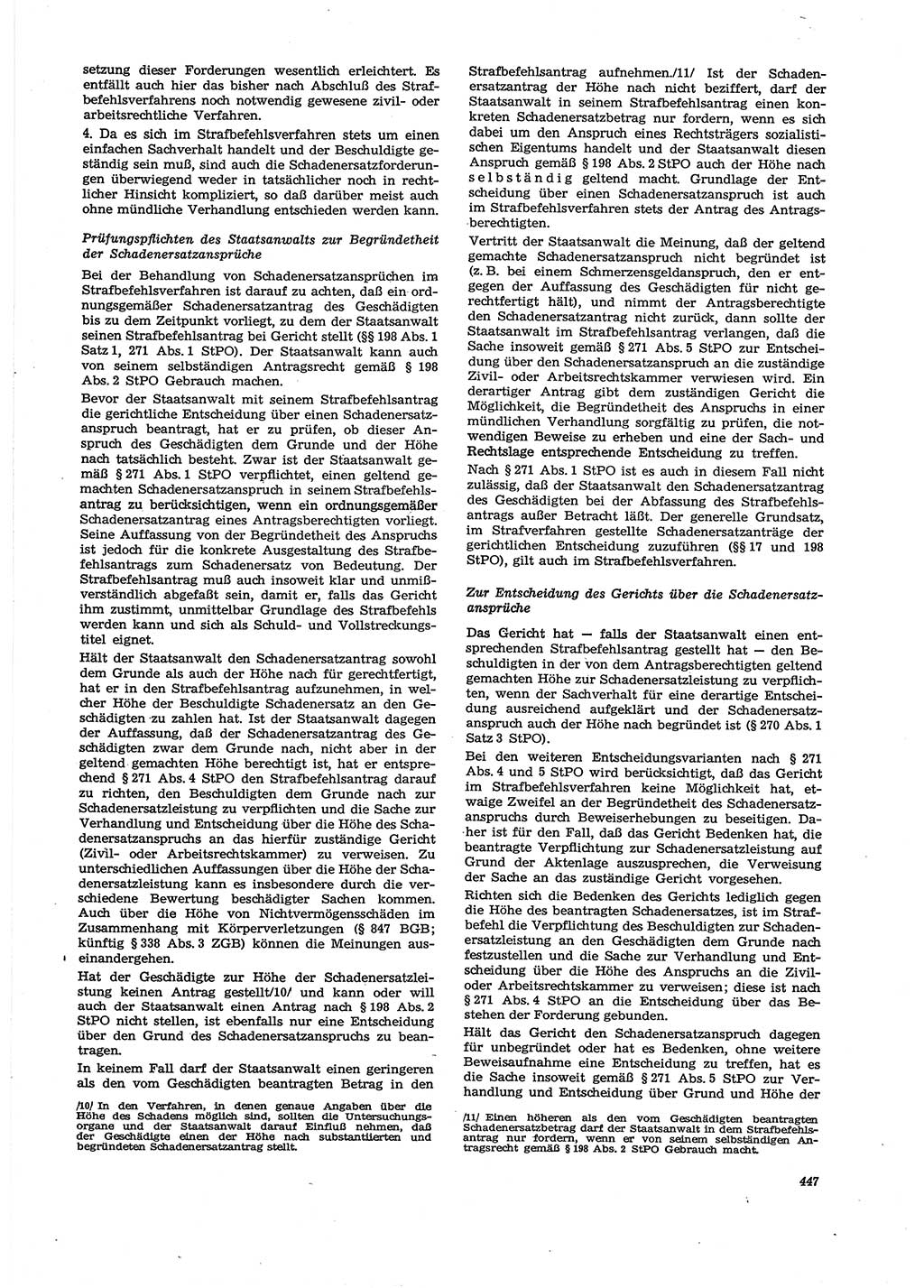 Neue Justiz (NJ), Zeitschrift für Recht und Rechtswissenschaft [Deutsche Demokratische Republik (DDR)], 29. Jahrgang 1975, Seite 447 (NJ DDR 1975, S. 447)