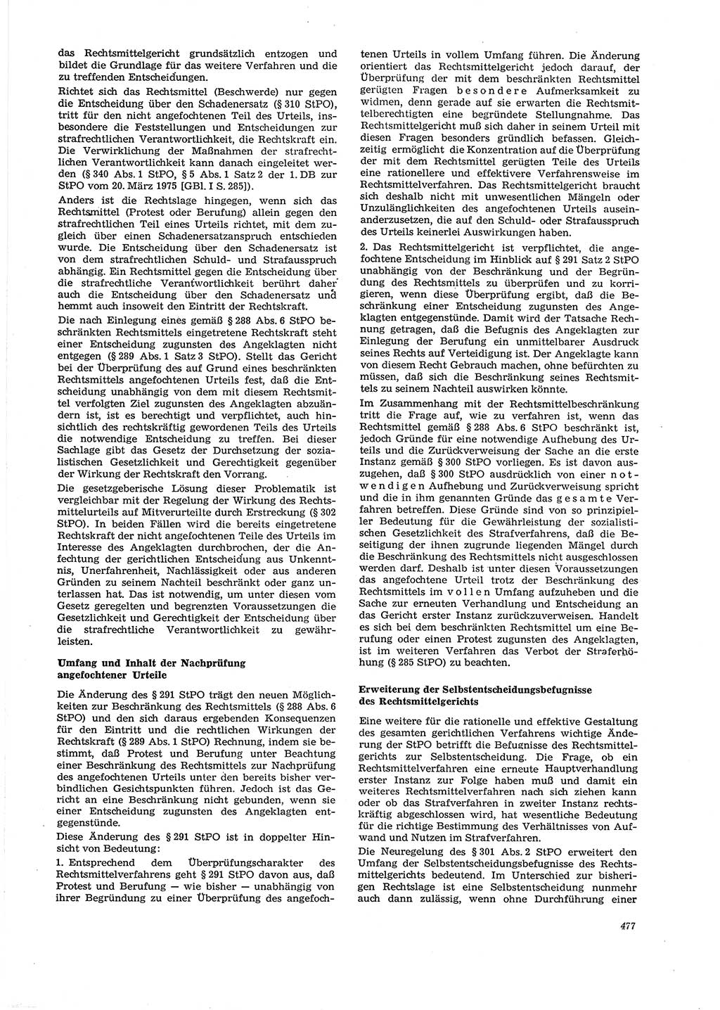 Neue Justiz (NJ), Zeitschrift für Recht und Rechtswissenschaft [Deutsche Demokratische Republik (DDR)], 29. Jahrgang 1975, Seite 477 (NJ DDR 1975, S. 477)