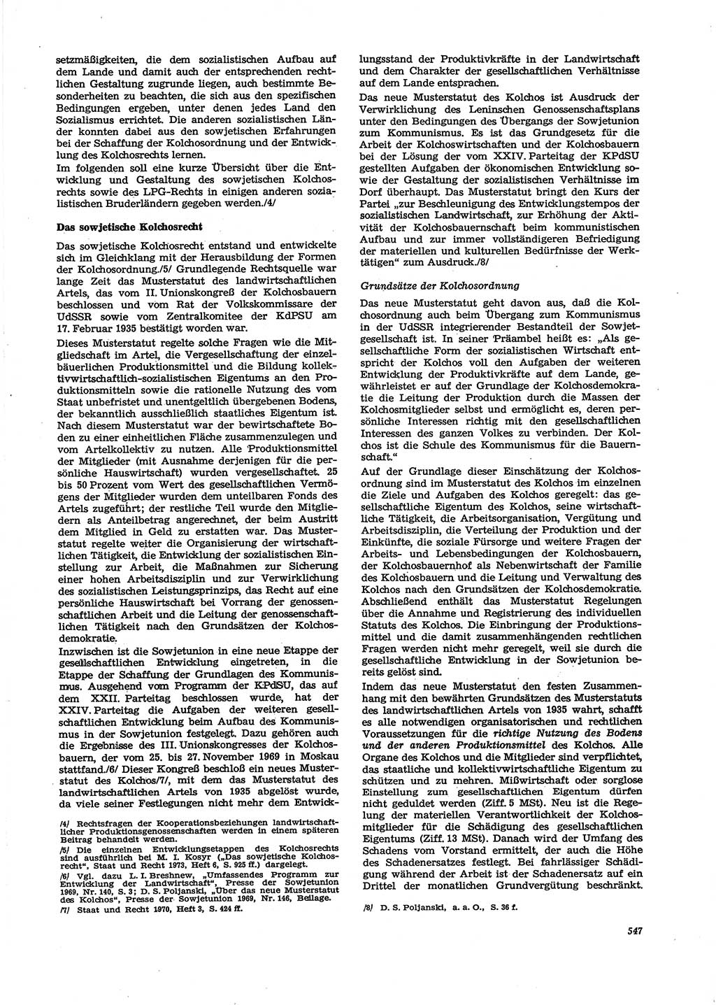 Neue Justiz (NJ), Zeitschrift für Recht und Rechtswissenschaft [Deutsche Demokratische Republik (DDR)], 29. Jahrgang 1975, Seite 547 (NJ DDR 1975, S. 547)