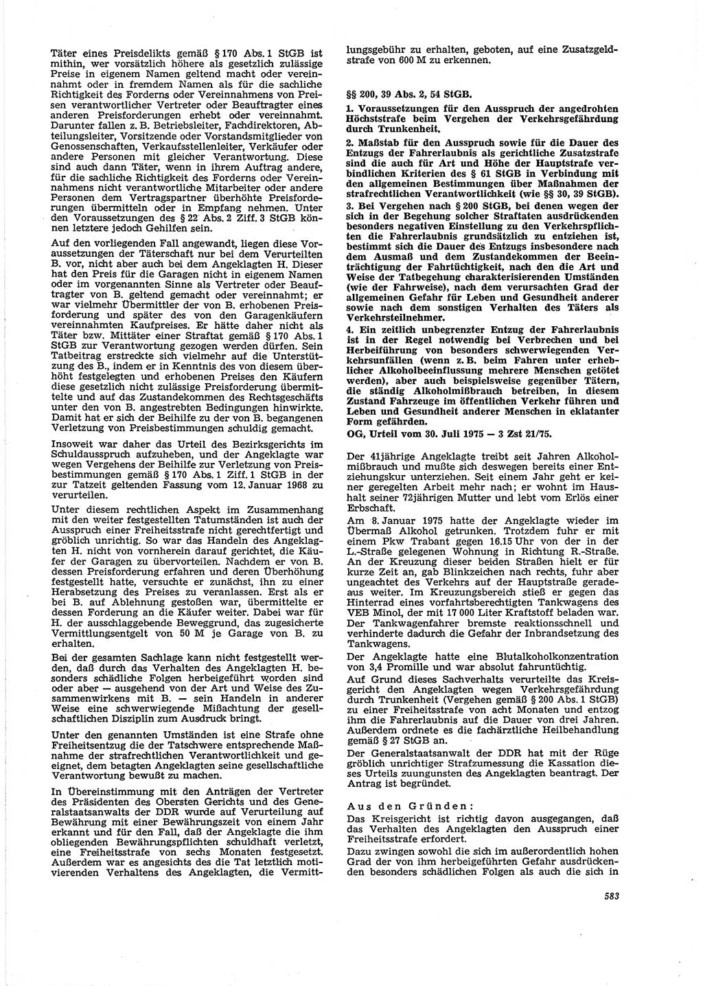 Neue Justiz (NJ), Zeitschrift für Recht und Rechtswissenschaft [Deutsche Demokratische Republik (DDR)], 29. Jahrgang 1975, Seite 583 (NJ DDR 1975, S. 583)