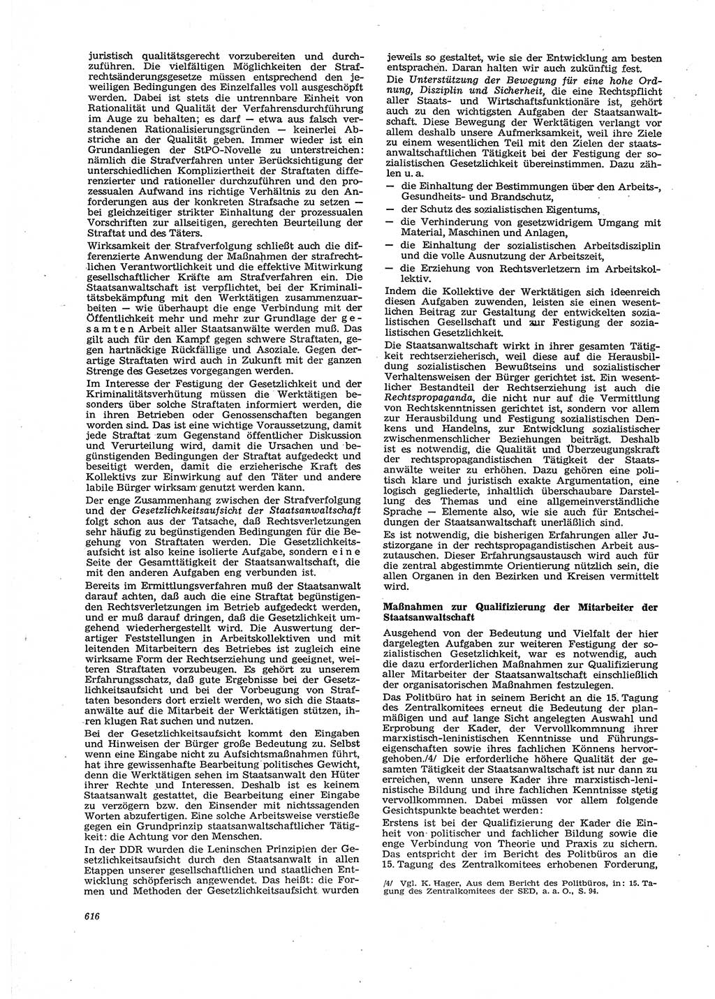 Neue Justiz (NJ), Zeitschrift für Recht und Rechtswissenschaft [Deutsche Demokratische Republik (DDR)], 29. Jahrgang 1975, Seite 616 (NJ DDR 1975, S. 616)